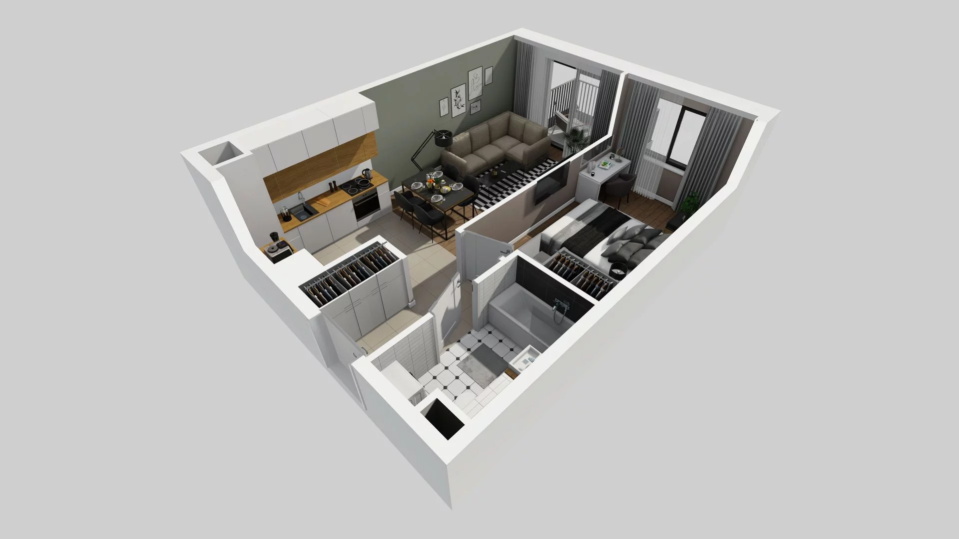 2 pokoje, mieszkanie 41,08 m², piętro 1, oferta nr A/74, Osiedle Rapsodia, Wrocław, Karłowice-Różanka, Różanka, ul. Wołowska 5