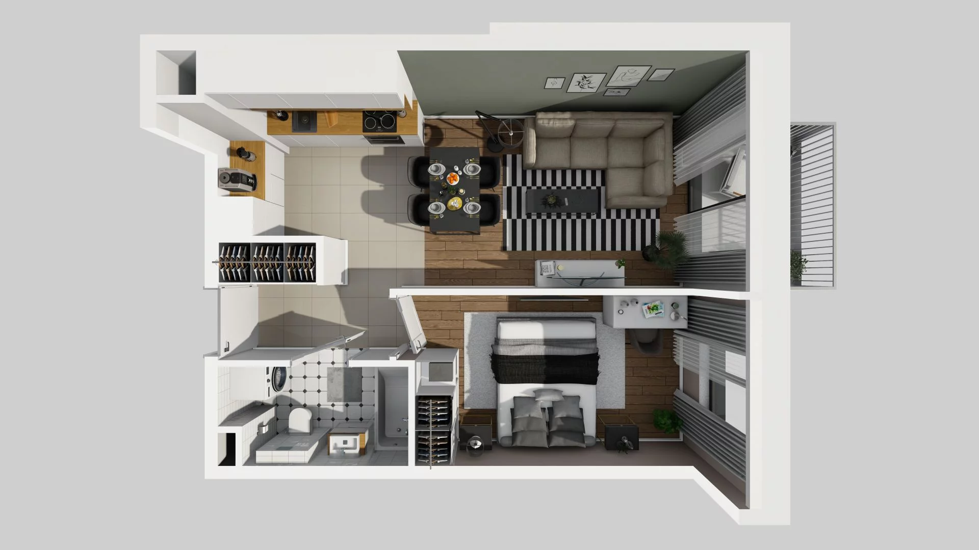 2 pokoje, mieszkanie 41,08 m², piętro 4, oferta nr A/95, Osiedle Rapsodia, Wrocław, Karłowice-Różanka, Różanka, ul. Wołowska 5