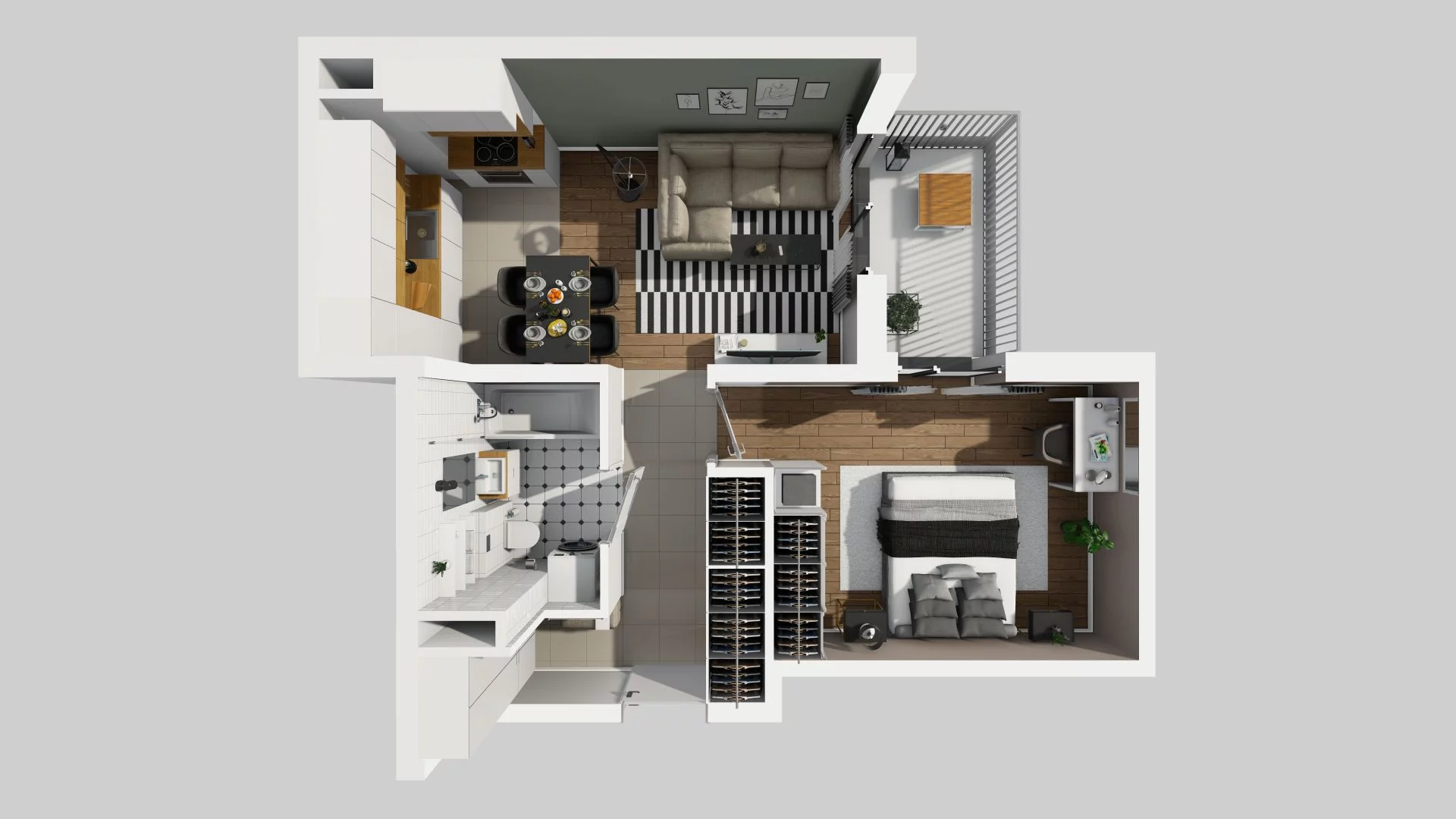 2 pokoje, mieszkanie 44,93 m², piętro 4, oferta nr A/96, Osiedle Rapsodia, Wrocław, Karłowice-Różanka, Różanka, ul. Wołowska 5