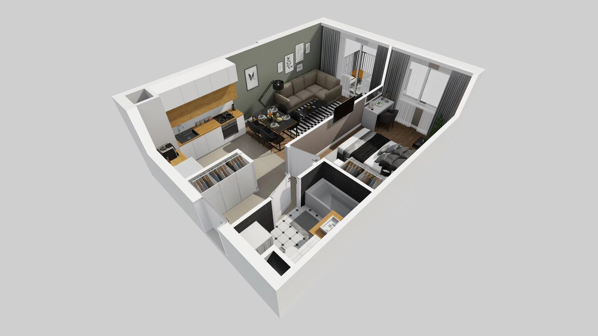2 pokoje, mieszkanie 41,08 m², piętro 1, oferta nr B/8, Osiedle Rapsodia 2, Wrocław, Karłowice-Różanka, Różanka, ul. Wołowska 5