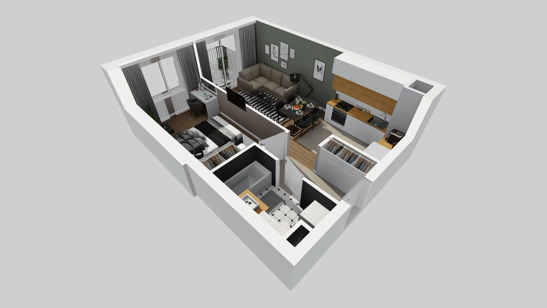 2 pokoje, mieszkanie 41,08 m², piętro 2, oferta nr B/16, Osiedle Rapsodia 2, Wrocław, Karłowice-Różanka, Różanka, ul. Wołowska 5