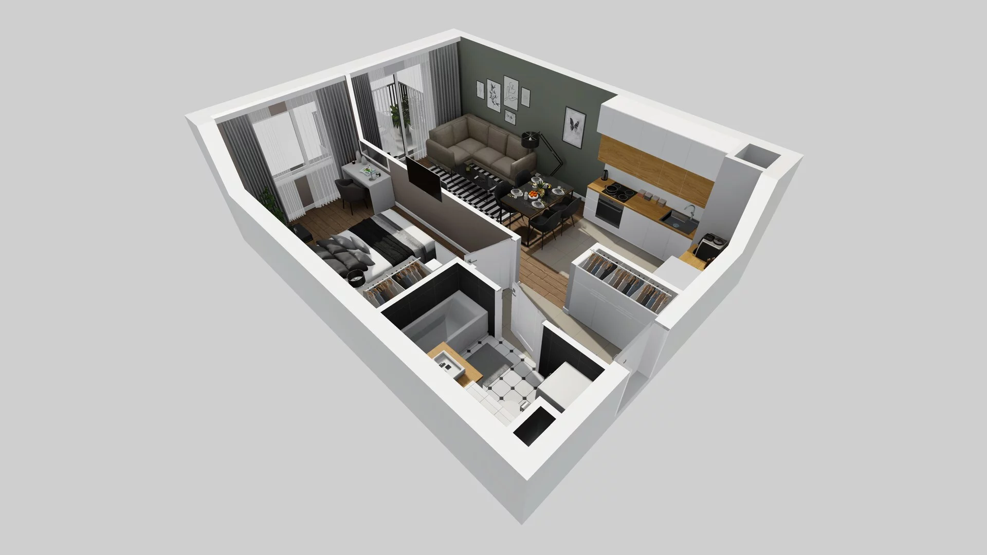 2 pokoje, mieszkanie 41,08 m², piętro 4, oferta nr C/33, Osiedle Rapsodia 2, Wrocław, Karłowice-Różanka, Różanka, ul. Wołowska 5