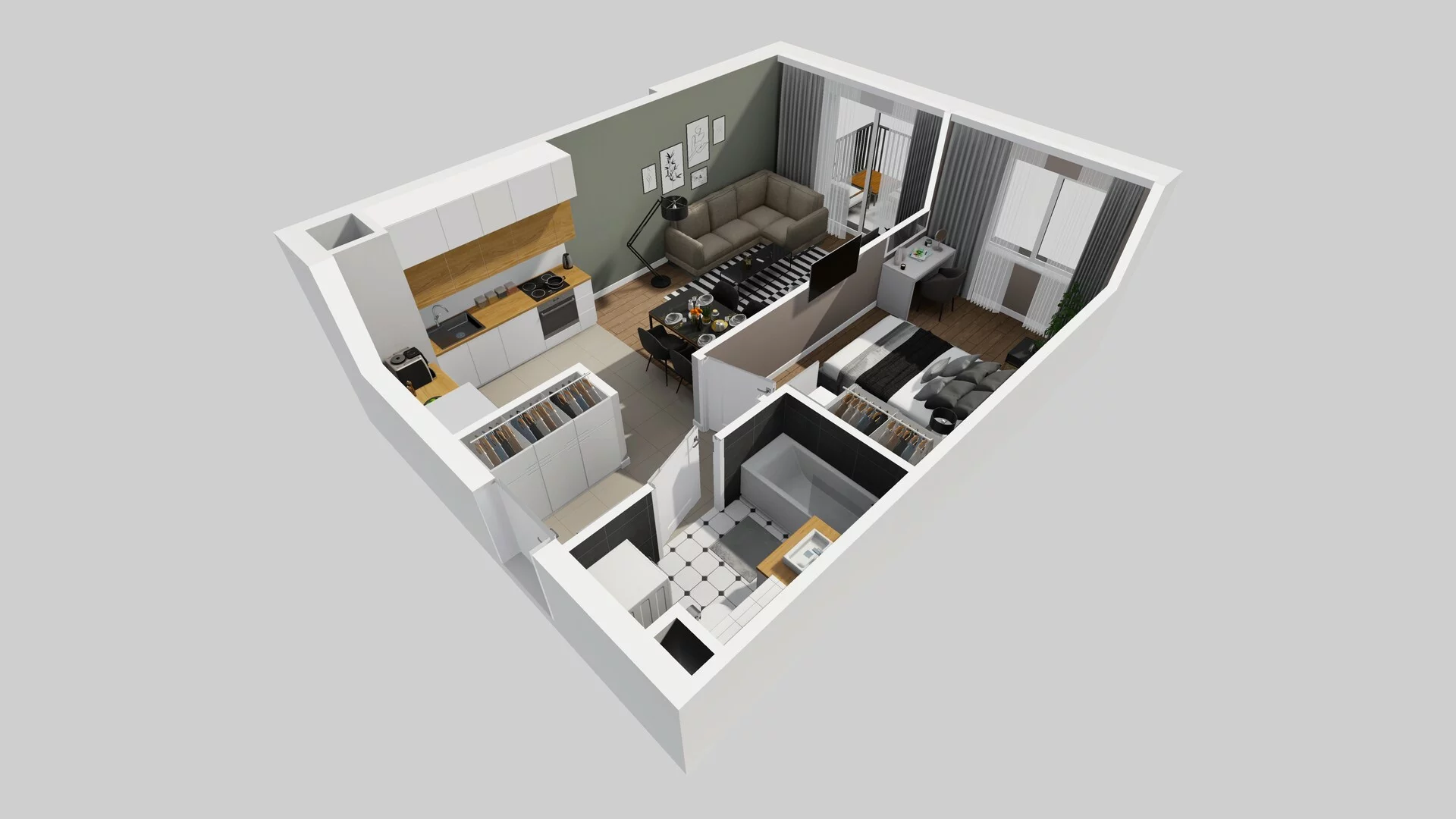 2 pokoje, mieszkanie 42,59 m², piętro 4, oferta nr D/26, Osiedle Rapsodia 2, Wrocław, Karłowice-Różanka, Różanka, ul. Wołowska 5