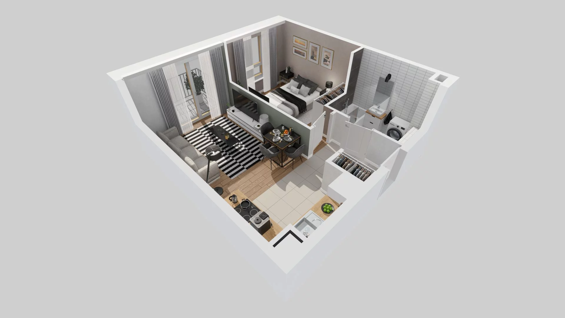2 pokoje, mieszkanie 36,36 m², piętro 2, oferta nr A/74, Osiedle Zielna 4, Wrocław, Psie Pole-Zawidawie, Psie Pole, ul. Zielna / Bylinowa