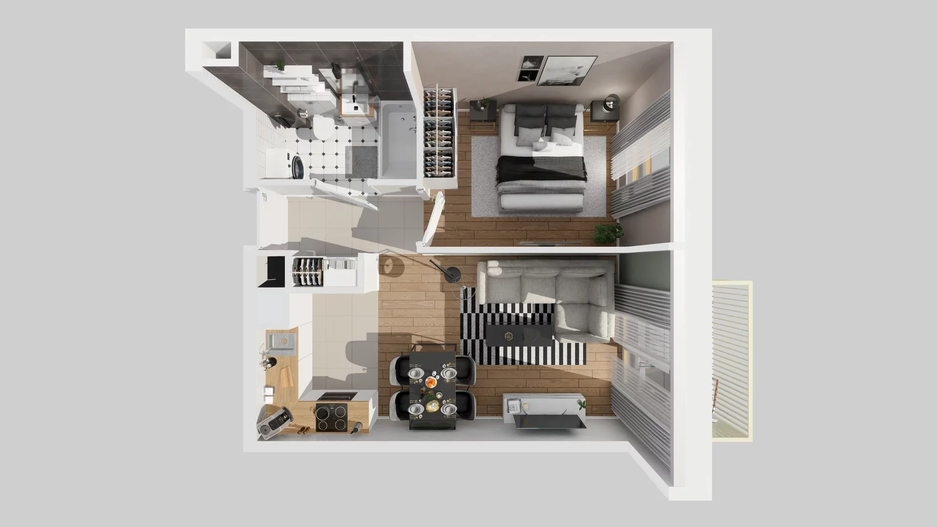 2 pokoje, mieszkanie 35,53 m², piętro 1, oferta nr A/6, Osiedle Zielna 4.2, Wrocław, Psie Pole-Zawidawie, Psie Pole, ul. Zielna