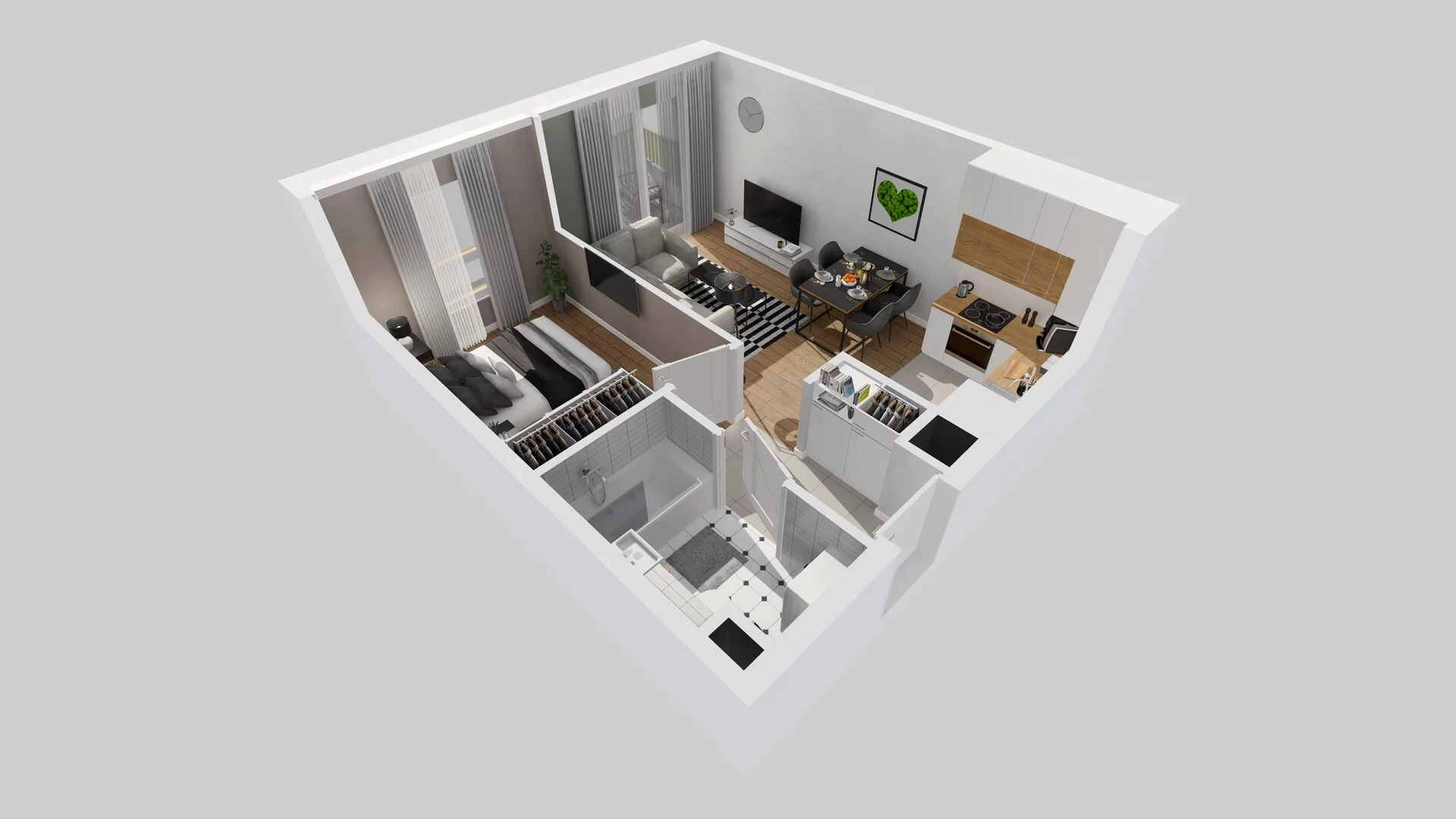 2 pokoje, mieszkanie 35,53 m², piętro 1, oferta nr A/6, Osiedle Zielna 4.2, Wrocław, Psie Pole-Zawidawie, Psie Pole, ul. Zielna