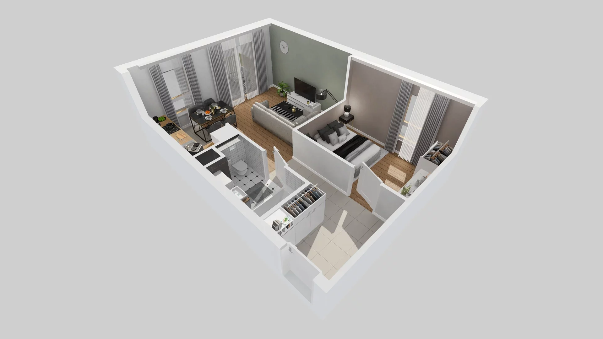2 pokoje, mieszkanie 42,64 m², piętro 1, oferta nr A/7, Osiedle Zielna 4.2, Wrocław, Psie Pole-Zawidawie, Psie Pole, ul. Zielna