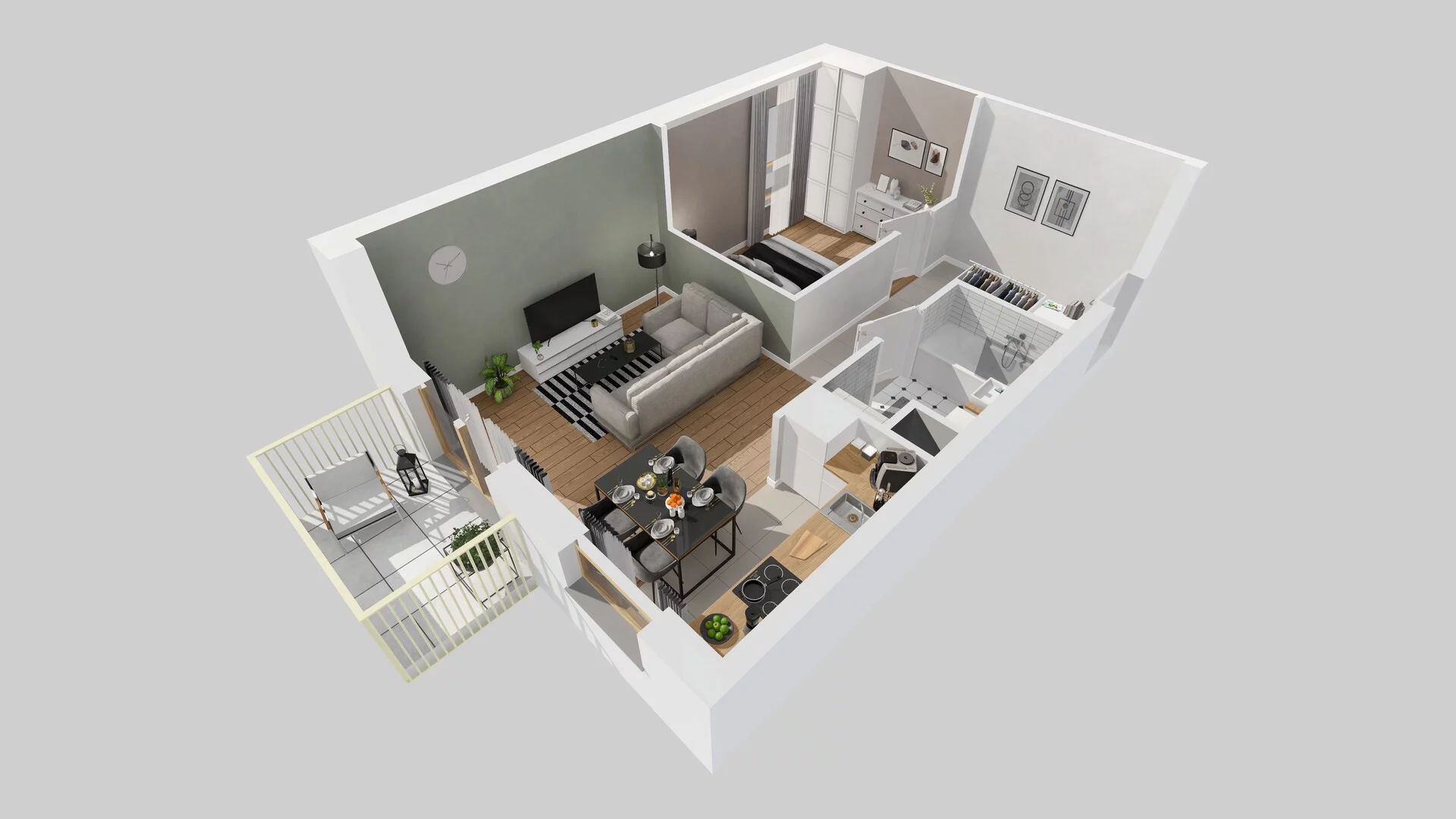 2 pokoje, mieszkanie 42,64 m², piętro 1, oferta nr A/7, Osiedle Zielna 4.2, Wrocław, Psie Pole-Zawidawie, Psie Pole, ul. Zielna
