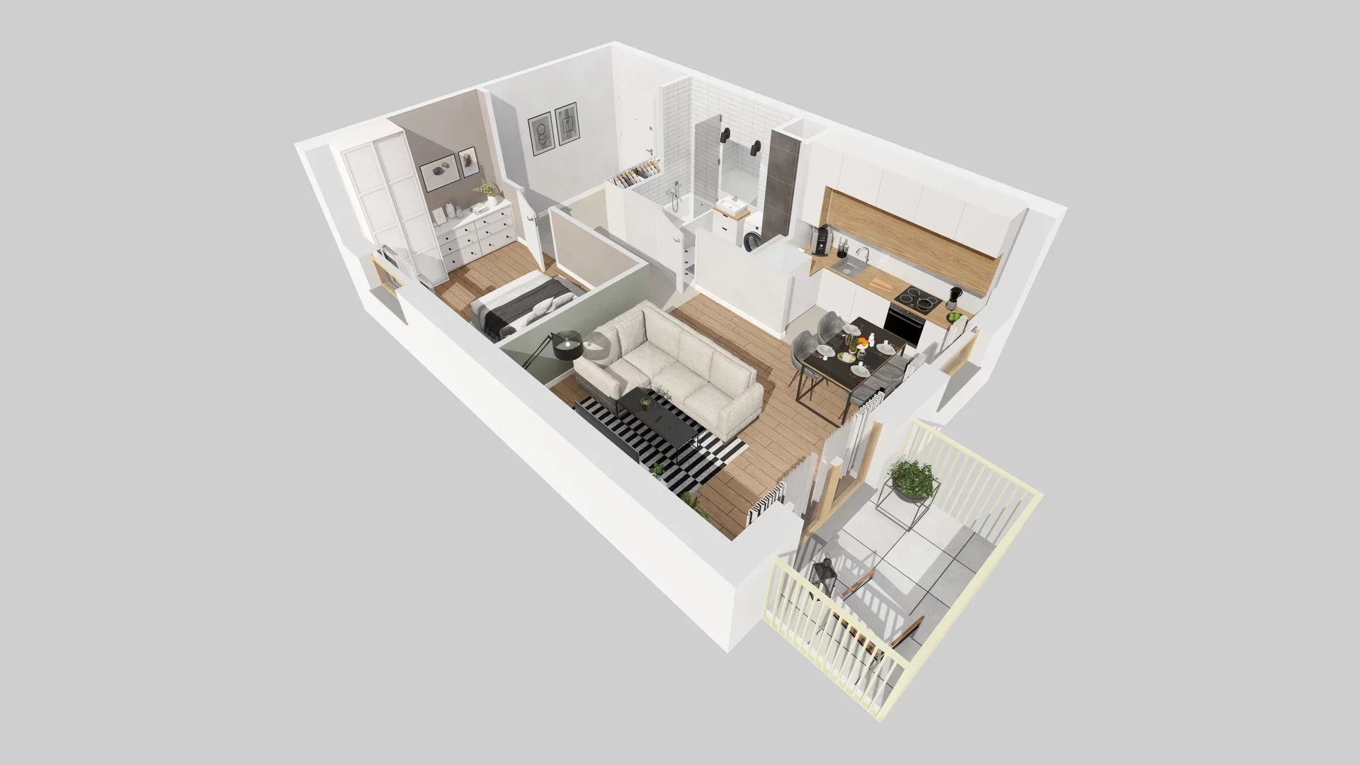 2 pokoje, mieszkanie 42,64 m², piętro 1, oferta nr A/7, Osiedle Zielna 4.2, Wrocław, Psie Pole-Zawidawie, Psie Pole, ul. Zielna