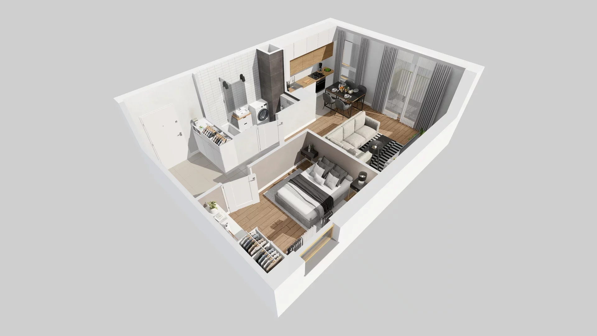 2 pokoje, mieszkanie 42,64 m², piętro 1, oferta nr A/7, Osiedle Zielna 4.2, Wrocław, Psie Pole-Zawidawie, Psie Pole, ul. Zielna