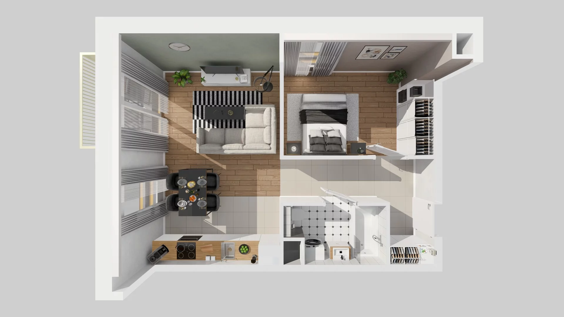 2 pokoje, mieszkanie 43,11 m², piętro 1, oferta nr A/12, Osiedle Zielna 4.2, Wrocław, Psie Pole-Zawidawie, Psie Pole, ul. Zielna
