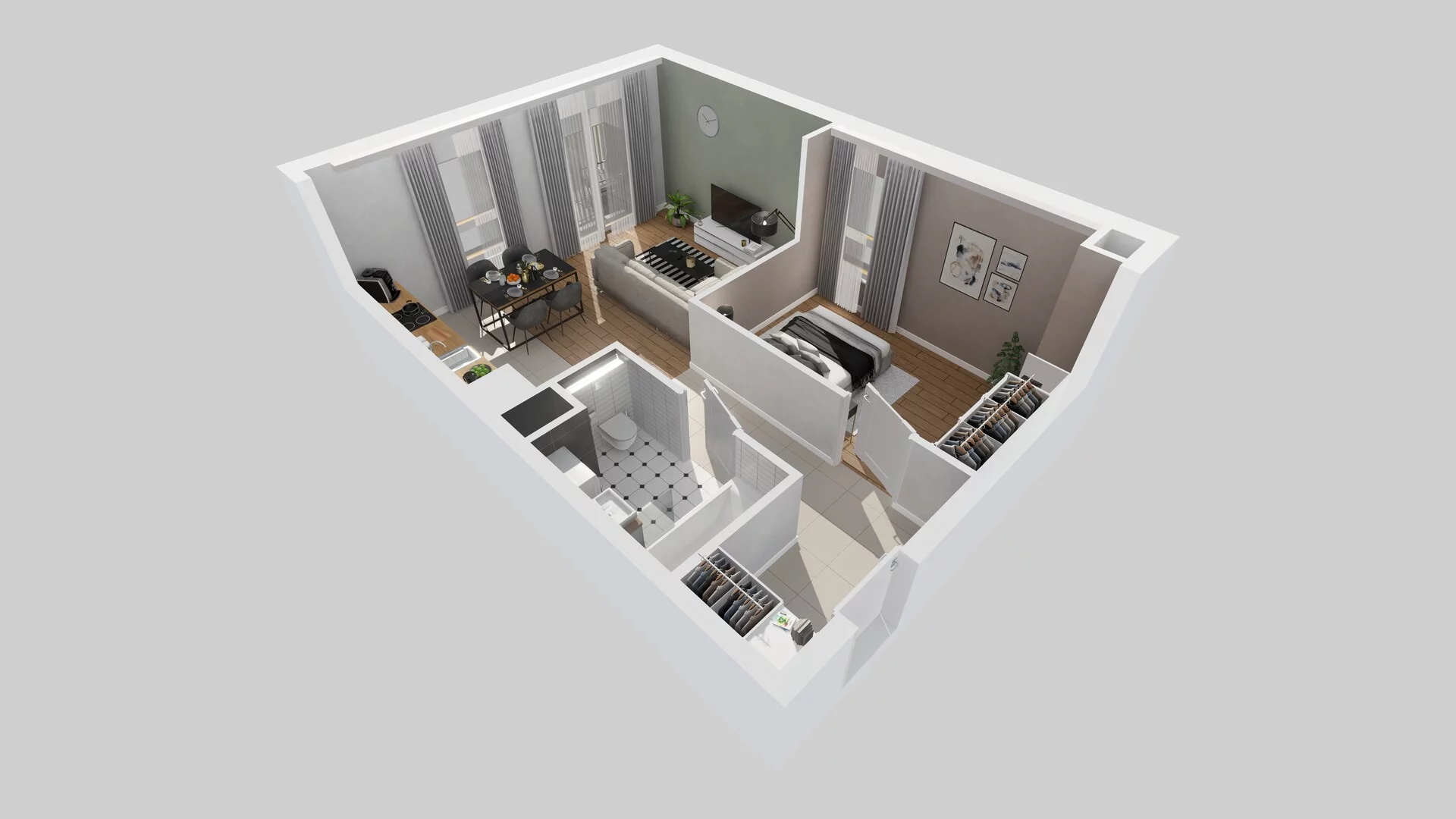 2 pokoje, mieszkanie 43,11 m², piętro 1, oferta nr A/12, Osiedle Zielna 4.2, Wrocław, Psie Pole-Zawidawie, Psie Pole, ul. Zielna