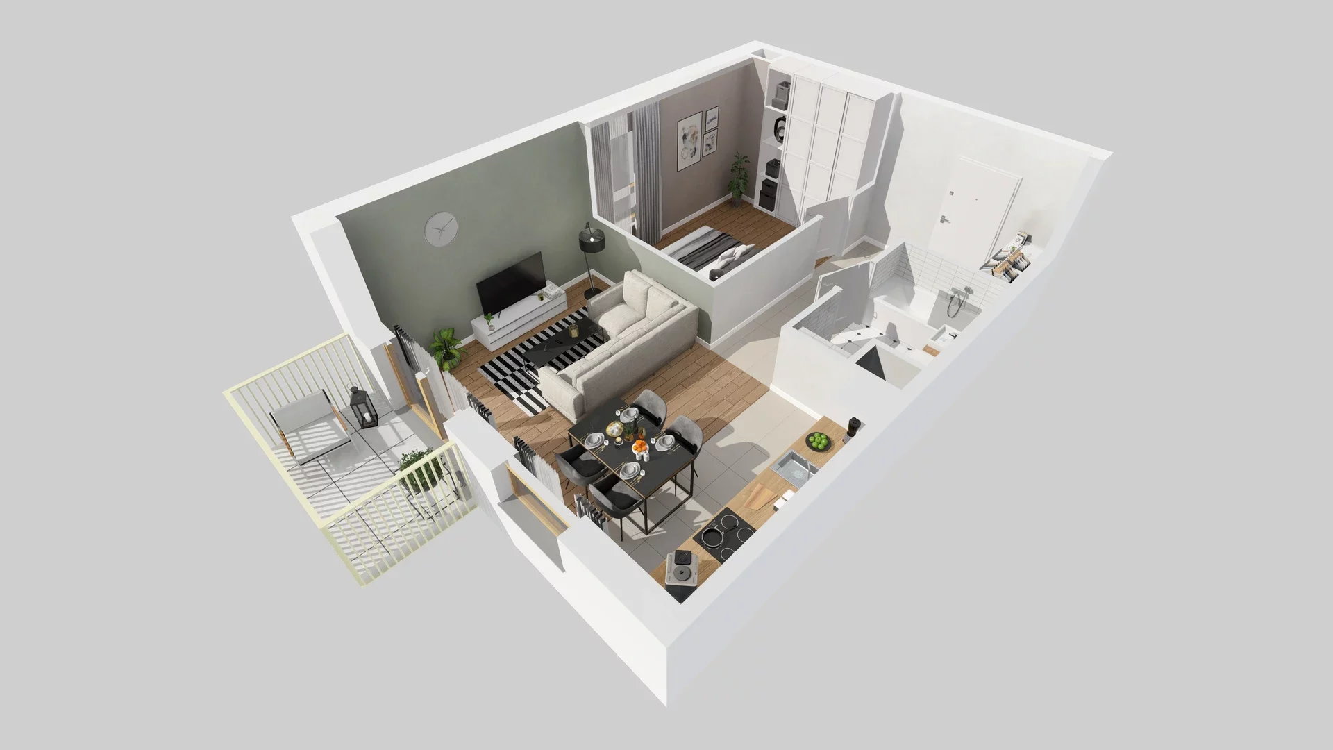2 pokoje, mieszkanie 43,11 m², piętro 1, oferta nr A/12, Osiedle Zielna 4.2, Wrocław, Psie Pole-Zawidawie, Psie Pole, ul. Zielna