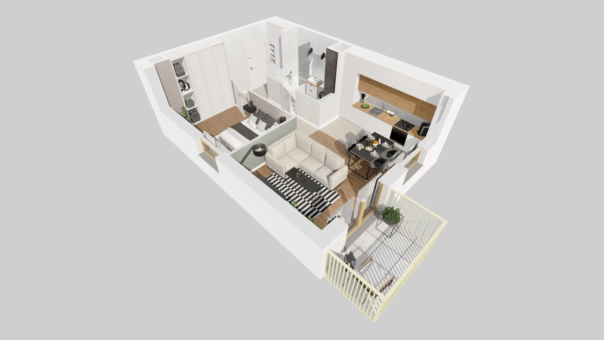 2 pokoje, mieszkanie 43,11 m², piętro 1, oferta nr A/12, Osiedle Zielna 4.2, Wrocław, Psie Pole-Zawidawie, Psie Pole, ul. Zielna