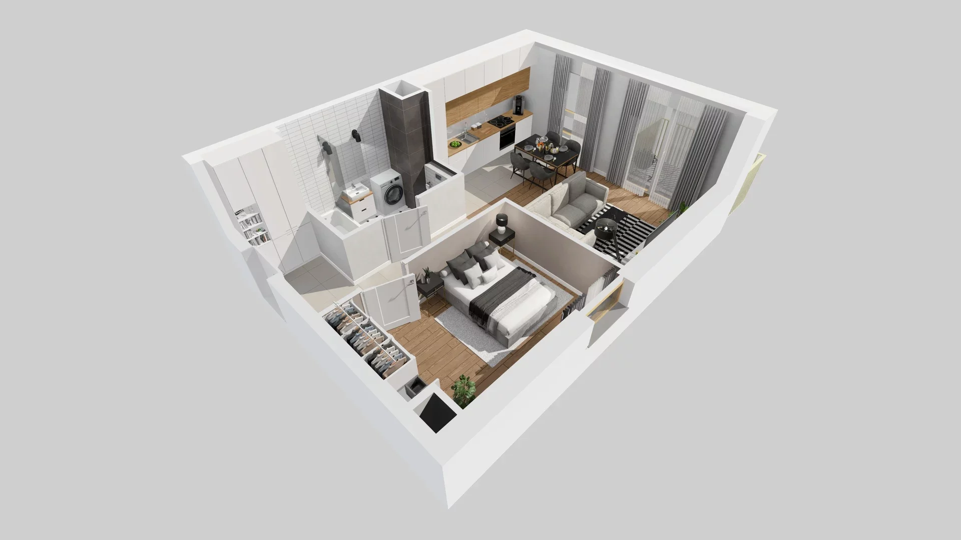 2 pokoje, mieszkanie 43,11 m², piętro 1, oferta nr A/12, Osiedle Zielna 4.2, Wrocław, Psie Pole-Zawidawie, Psie Pole, ul. Zielna