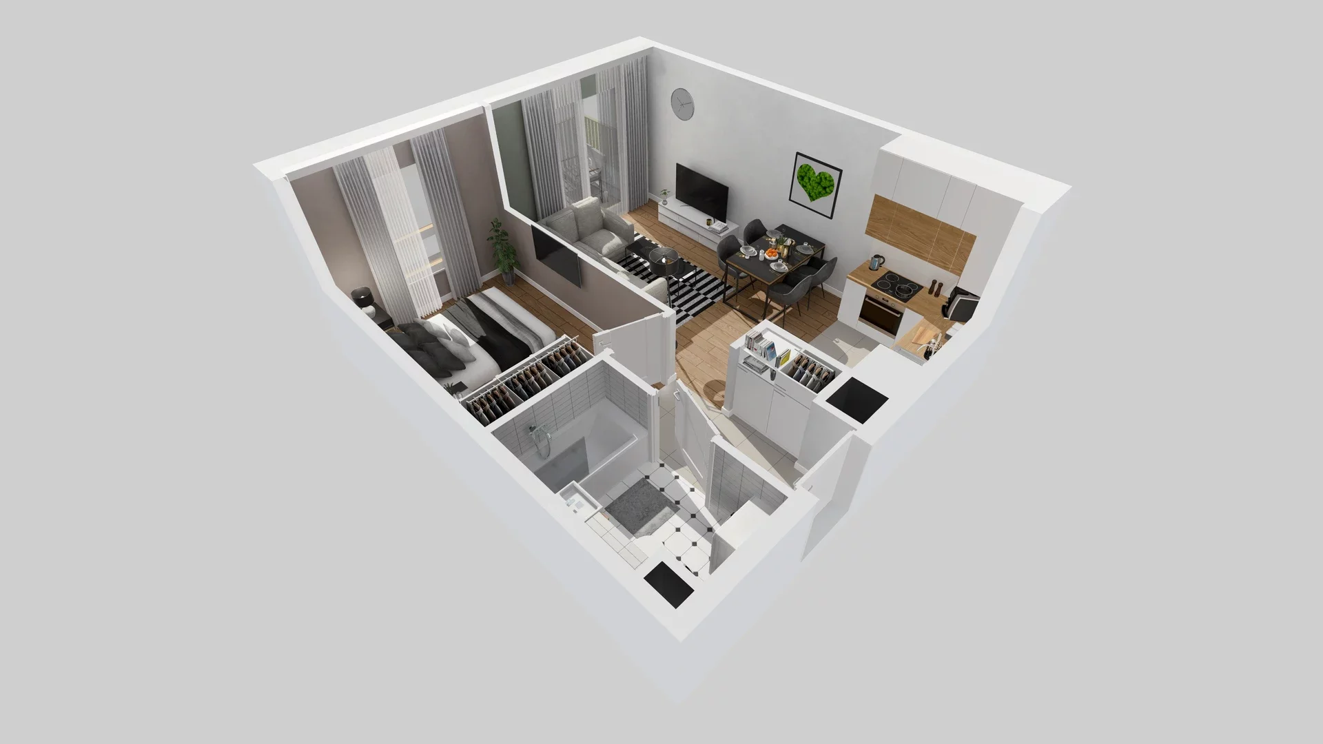 2 pokoje, mieszkanie 35,53 m², piętro 2, oferta nr A/13, Osiedle Zielna 4.2, Wrocław, Psie Pole-Zawidawie, Psie Pole, ul. Zielna