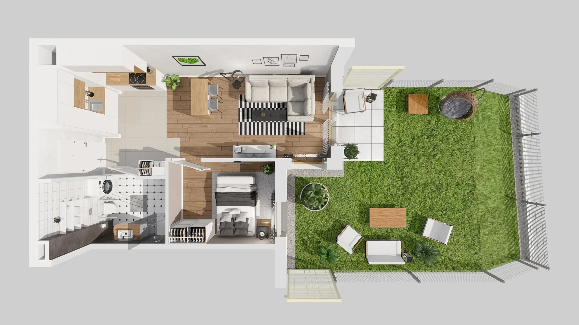 2 pokoje, mieszkanie 40,34 m², parter, oferta nr B/4, Osiedle Zielna 4.2, Wrocław, Psie Pole-Zawidawie, Psie Pole, ul. Zielna