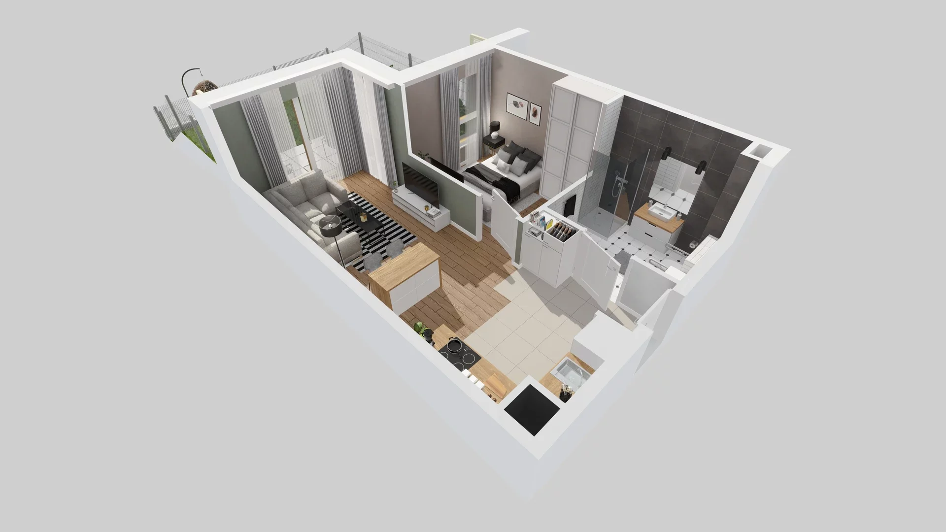 2 pokoje, mieszkanie 40,34 m², parter, oferta nr B/4, Osiedle Zielna 4.2, Wrocław, Psie Pole-Zawidawie, Psie Pole, ul. Zielna
