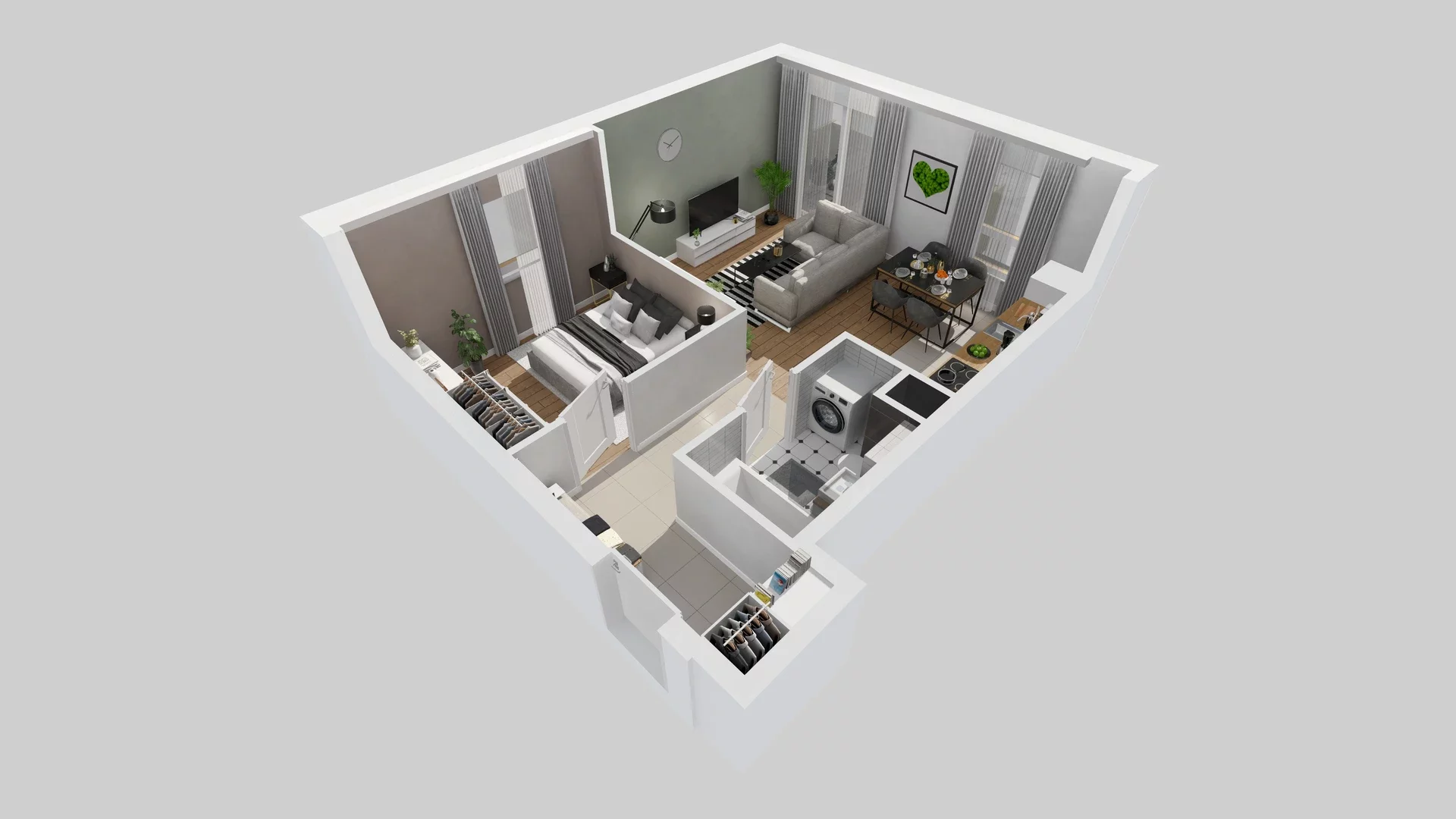 2 pokoje, mieszkanie 42,43 m², piętro 1, oferta nr B/8, Osiedle Zielna 4.2, Wrocław, Psie Pole-Zawidawie, Psie Pole, ul. Zielna