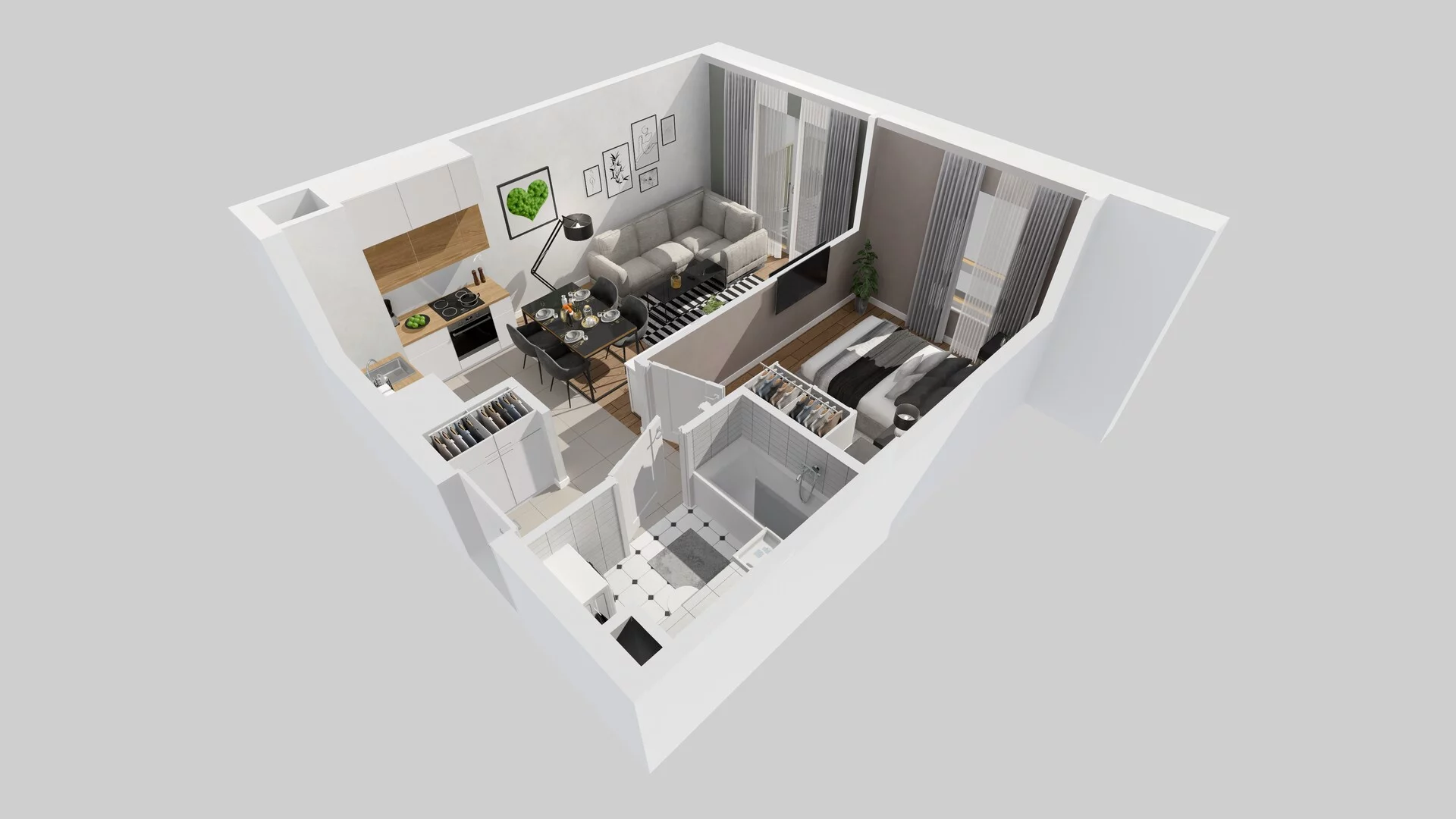 2 pokoje, mieszkanie 34,85 m², piętro 1, oferta nr B/11, Osiedle Zielna 4.2, Wrocław, Psie Pole-Zawidawie, Psie Pole, ul. Zielna