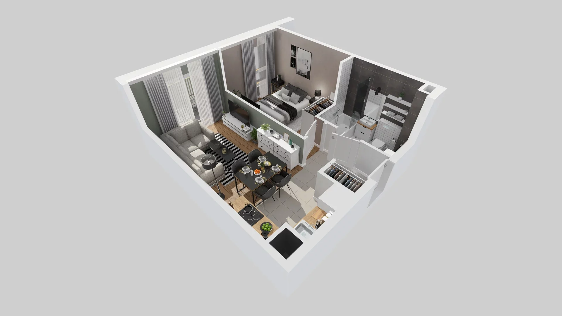 2 pokoje, mieszkanie 34,85 m², piętro 1, oferta nr B/11, Osiedle Zielna 4.2, Wrocław, Psie Pole-Zawidawie, Psie Pole, ul. Zielna