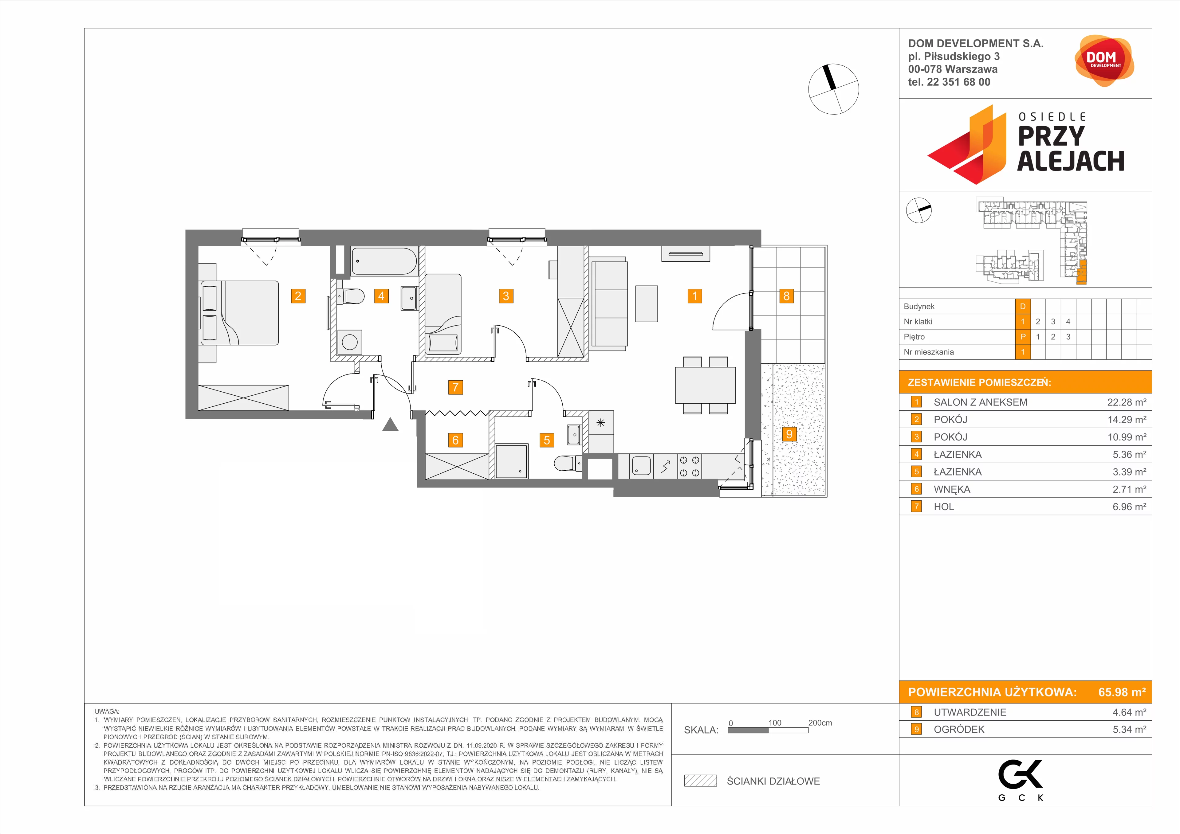 Mieszkanie 65,98 m², parter, oferta nr D/1, Osiedle przy Alejach, Warszawa, Włochy, Stare Włochy, Aleje Jerozolimskie 190