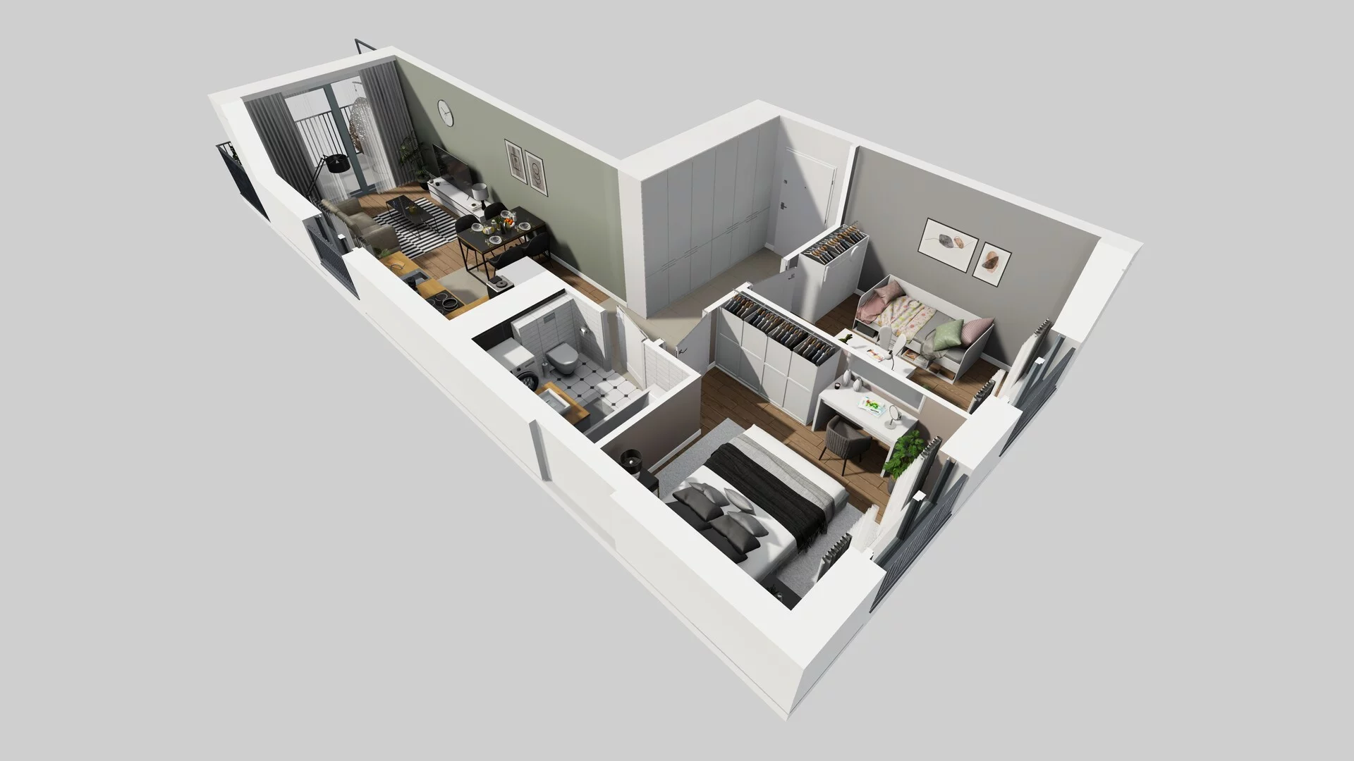 3 pokoje, mieszkanie 52,61 m², piętro 1, oferta nr G/1, Osiedle Górka Narodowa, Kraków, Prądnik Biały, Górka Narodowa, ul. Andrzeja Zauchy