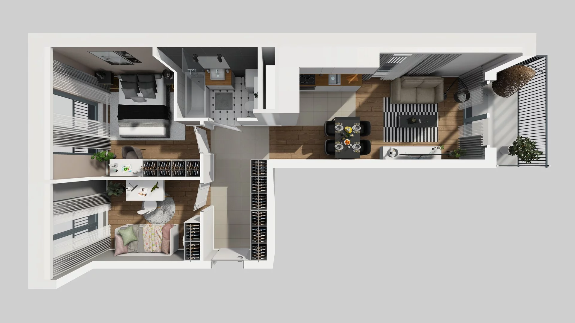 3 pokoje, mieszkanie 52,61 m², piętro 1, oferta nr H/1, Osiedle Górka Narodowa, Kraków, Prądnik Biały, Górka Narodowa, ul. Andrzeja Zauchy