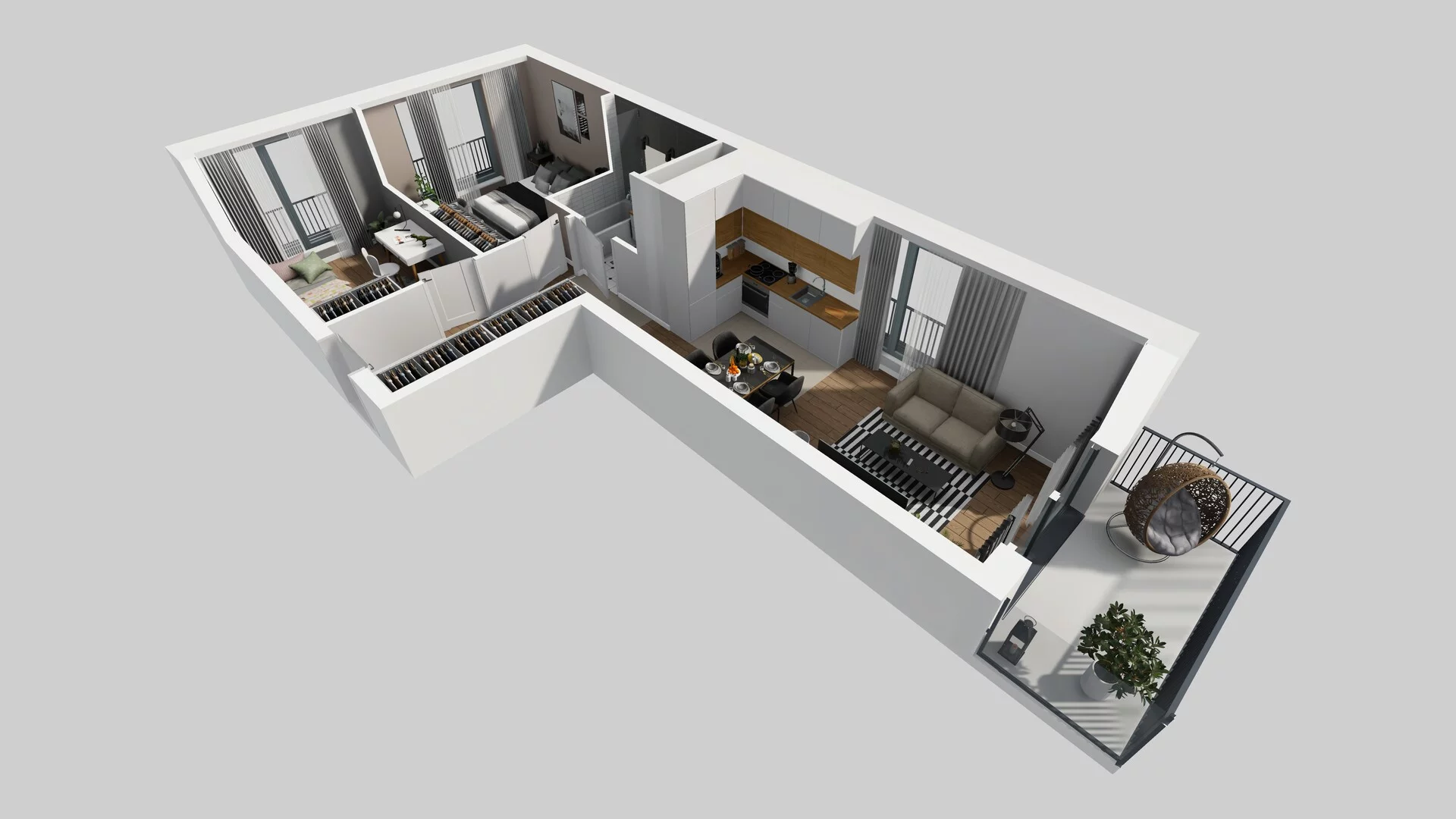 3 pokoje, mieszkanie 52,61 m², piętro 1, oferta nr H/1, Osiedle Górka Narodowa, Kraków, Prądnik Biały, Górka Narodowa, ul. Andrzeja Zauchy