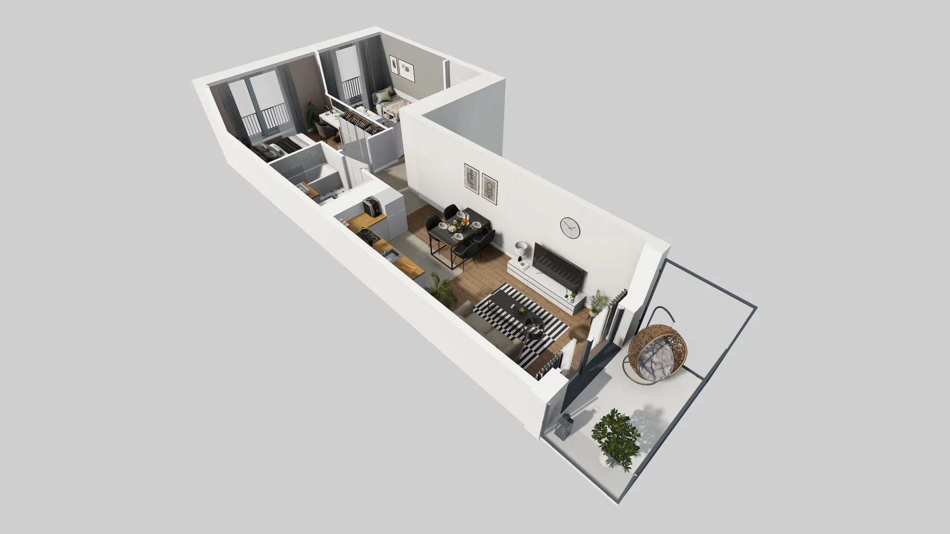 3 pokoje, mieszkanie 52,63 m², piętro 1, oferta nr H/4, Osiedle Górka Narodowa, Kraków, Prądnik Biały, Górka Narodowa, ul. Andrzeja Zauchy