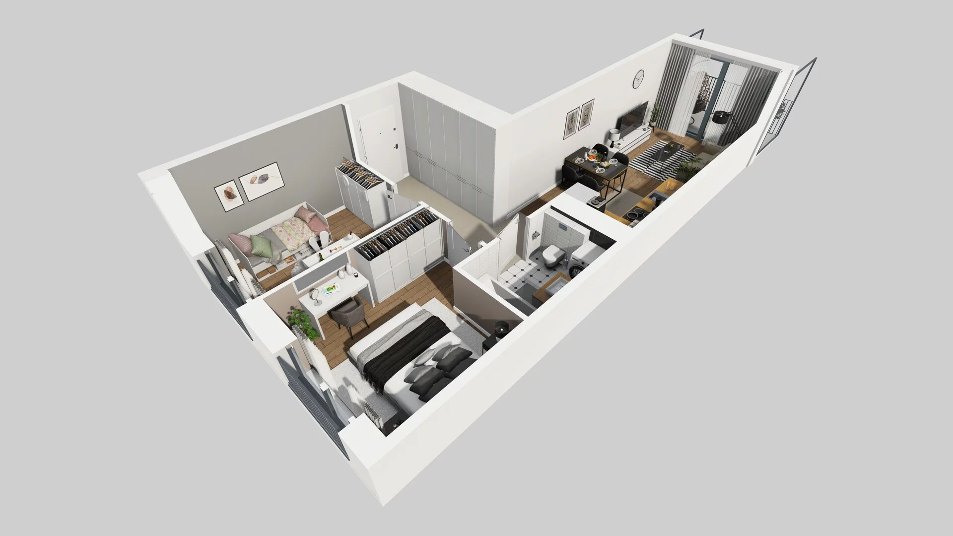 3 pokoje, mieszkanie 52,63 m², piętro 1, oferta nr H/4, Osiedle Górka Narodowa, Kraków, Prądnik Biały, Górka Narodowa, ul. Andrzeja Zauchy