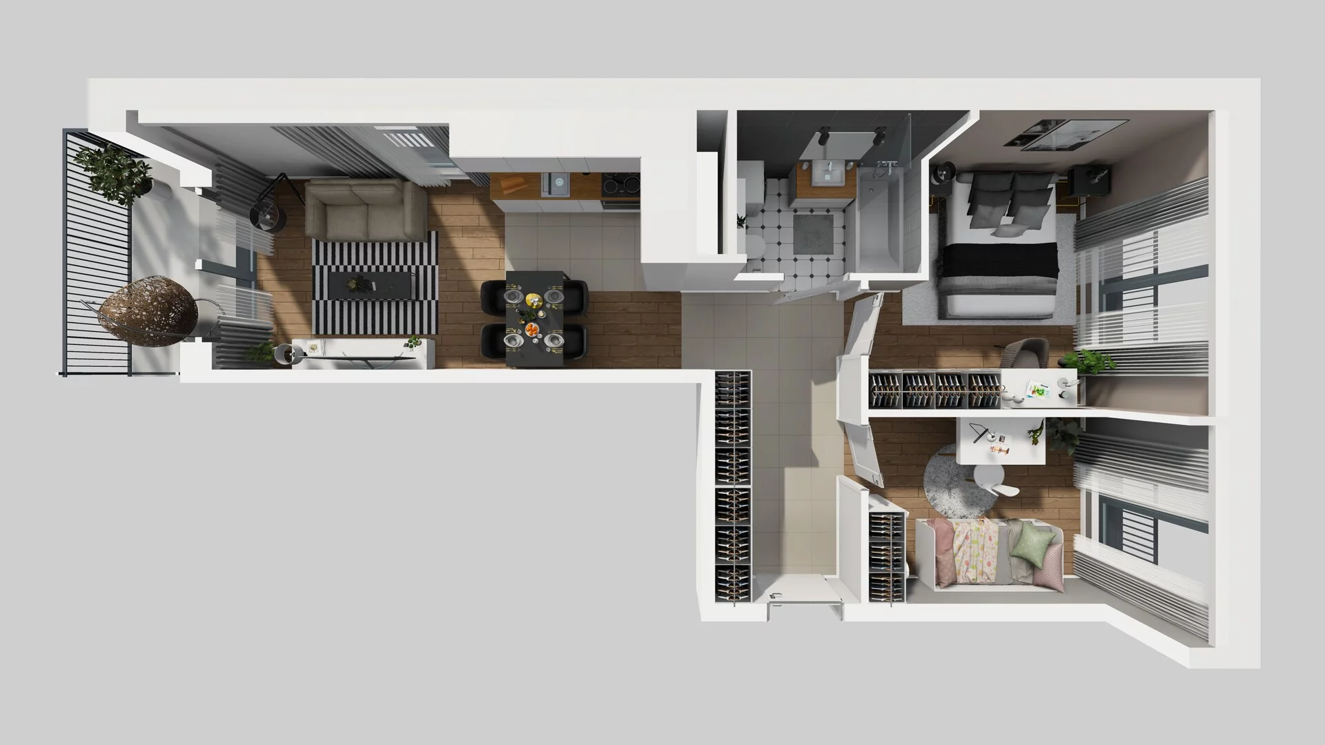 3 pokoje, mieszkanie 52,60 m², piętro 1, oferta nr H/21, Osiedle Górka Narodowa, Kraków, Prądnik Biały, Górka Narodowa, ul. Andrzeja Zauchy