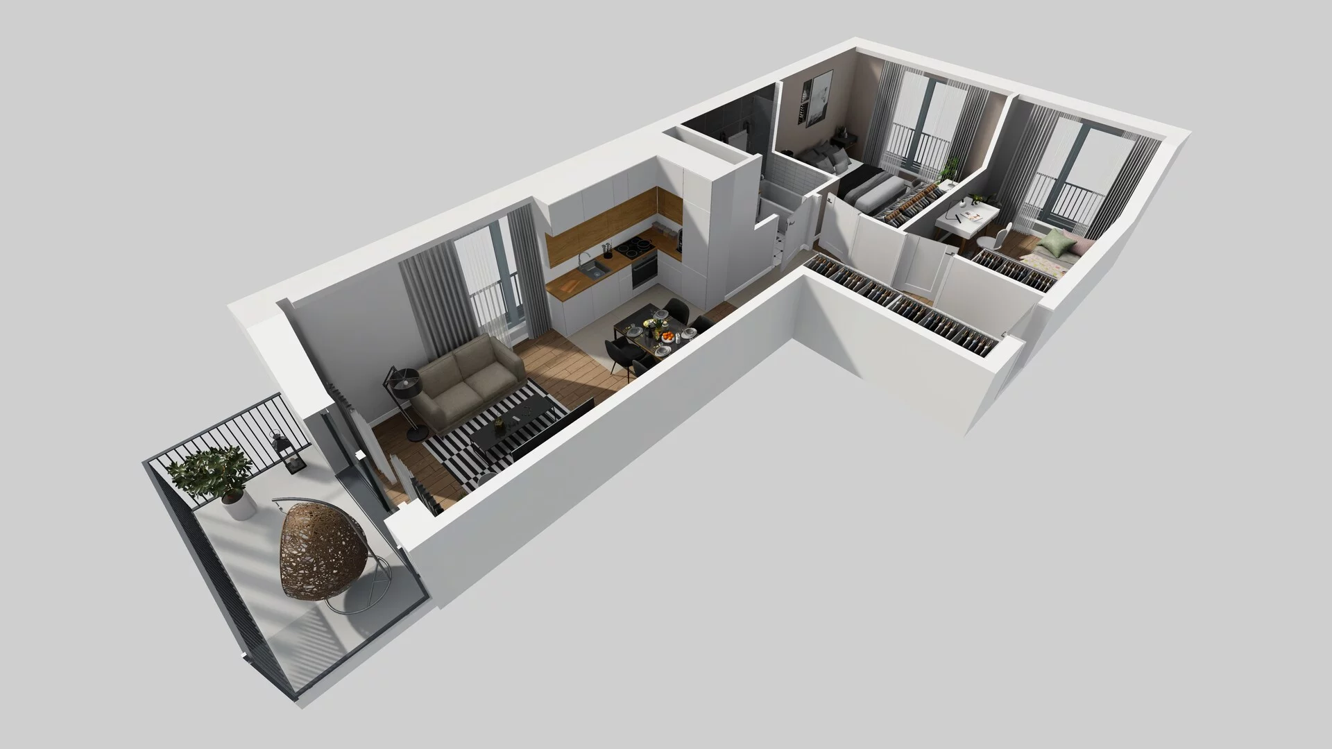 3 pokoje, mieszkanie 52,60 m², piętro 1, oferta nr H/21, Osiedle Górka Narodowa, Kraków, Prądnik Biały, Górka Narodowa, ul. Andrzeja Zauchy