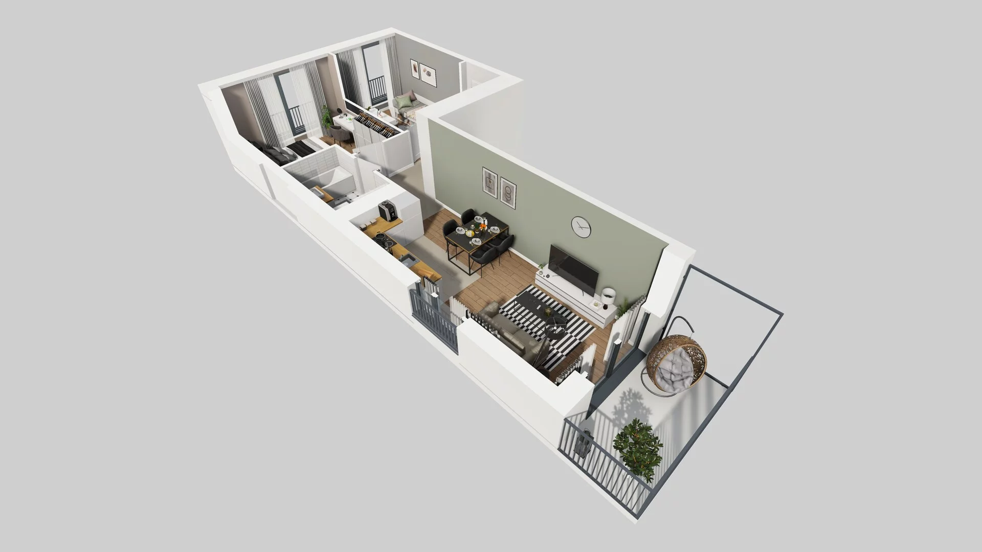 3 pokoje, mieszkanie 52,60 m², piętro 1, oferta nr H/21, Osiedle Górka Narodowa, Kraków, Prądnik Biały, Górka Narodowa, ul. Andrzeja Zauchy