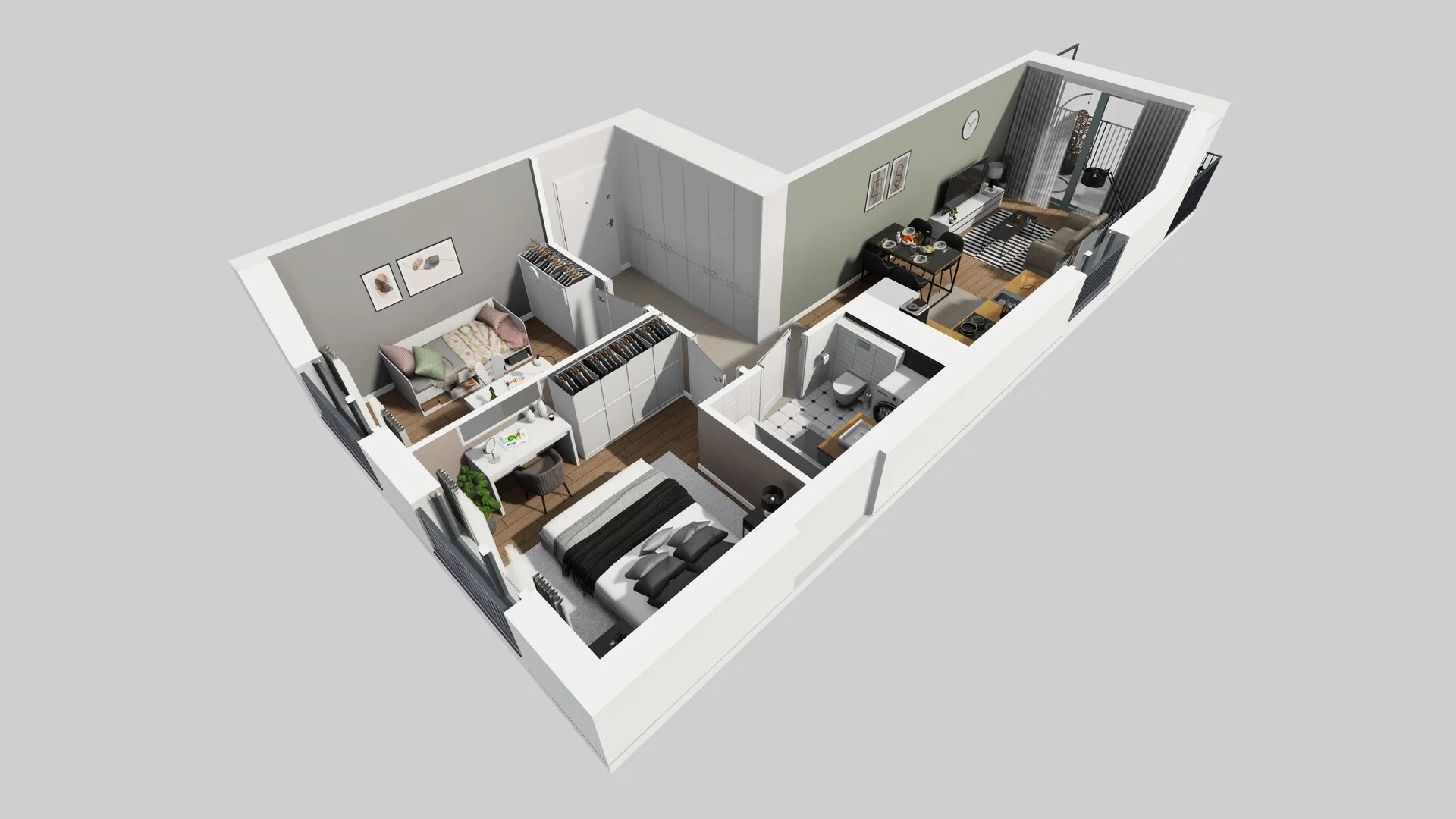 3 pokoje, mieszkanie 52,60 m², piętro 1, oferta nr H/21, Osiedle Górka Narodowa, Kraków, Prądnik Biały, Górka Narodowa, ul. Andrzeja Zauchy