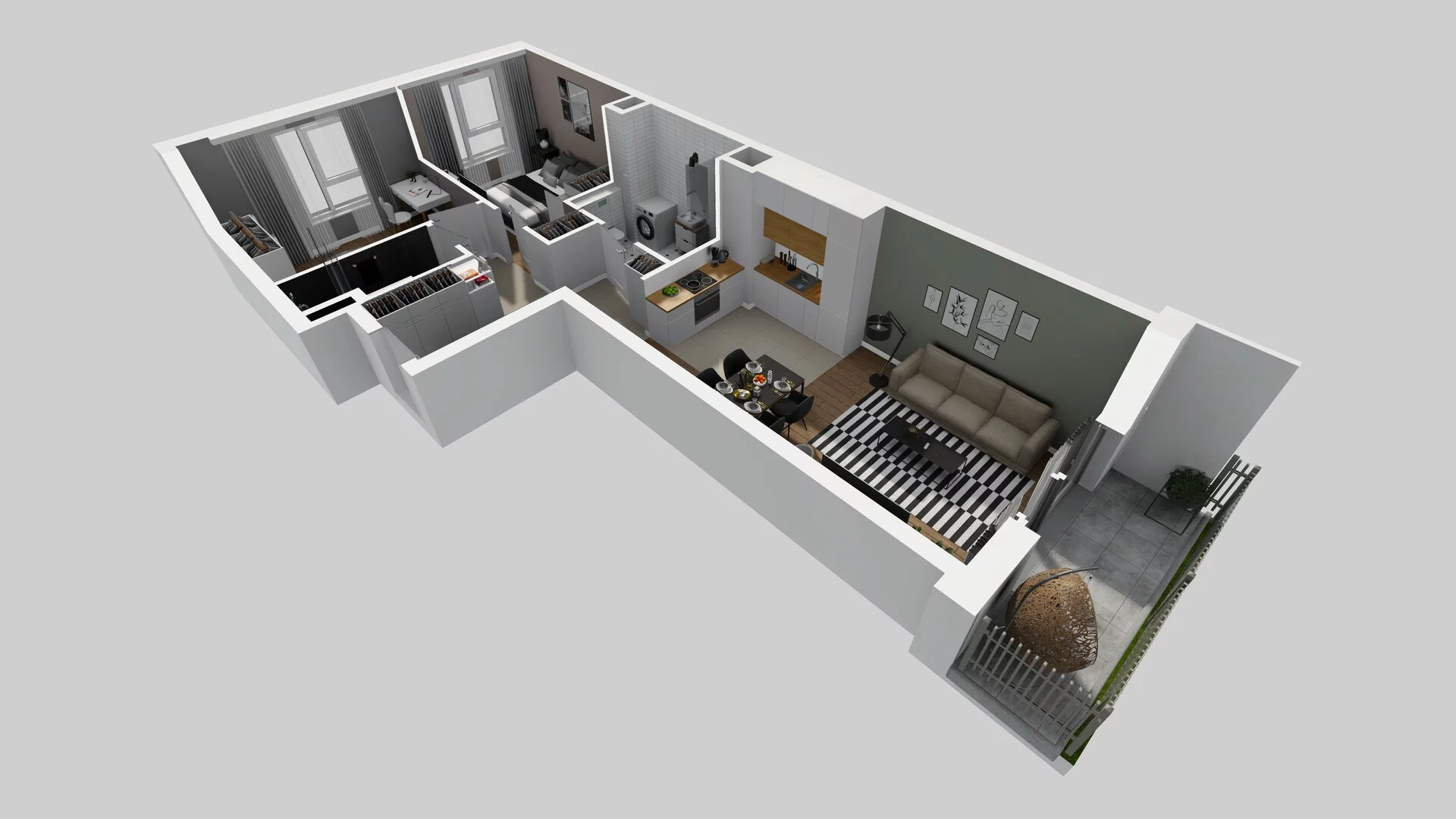 3 pokoje, mieszkanie 59,91 m², parter, oferta nr C/1, Mokotów Sportowy 1 B, Warszawa, Mokotów, Augustówka, ul. Antoniewska