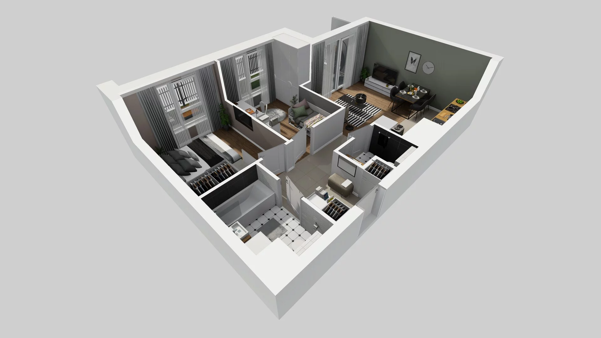 3 pokoje, mieszkanie 55,43 m², parter, oferta nr C/2, Mokotów Sportowy 1 B, Warszawa, Mokotów, Augustówka, ul. Antoniewska