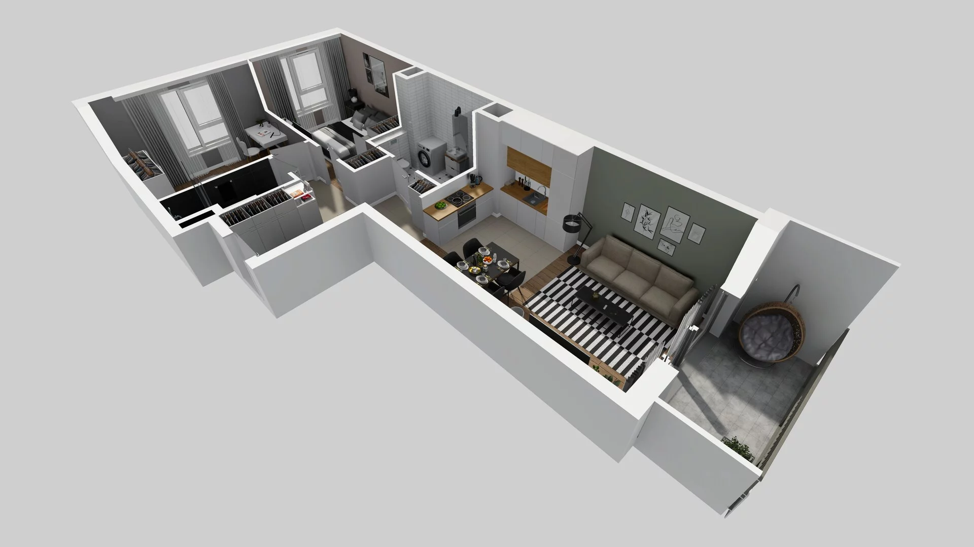 3 pokoje, mieszkanie 58,62 m², piętro 1, oferta nr C/6, Mokotów Sportowy 1 B, Warszawa, Mokotów, Augustówka, ul. Antoniewska