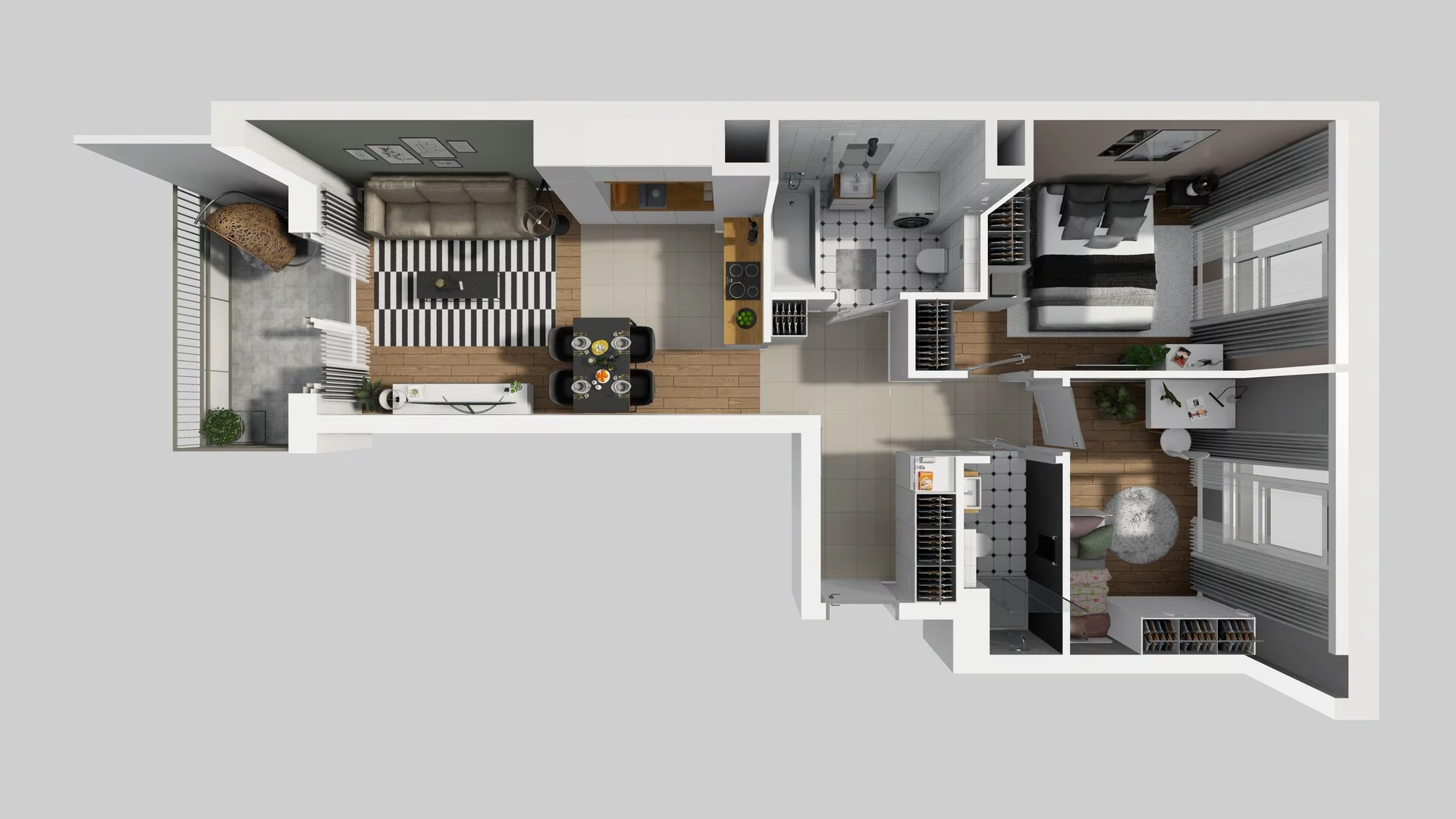 3 pokoje, mieszkanie 58,51 m², piętro 2, oferta nr C/39, Mokotów Sportowy 1 B, Warszawa, Mokotów, Augustówka, ul. Antoniewska