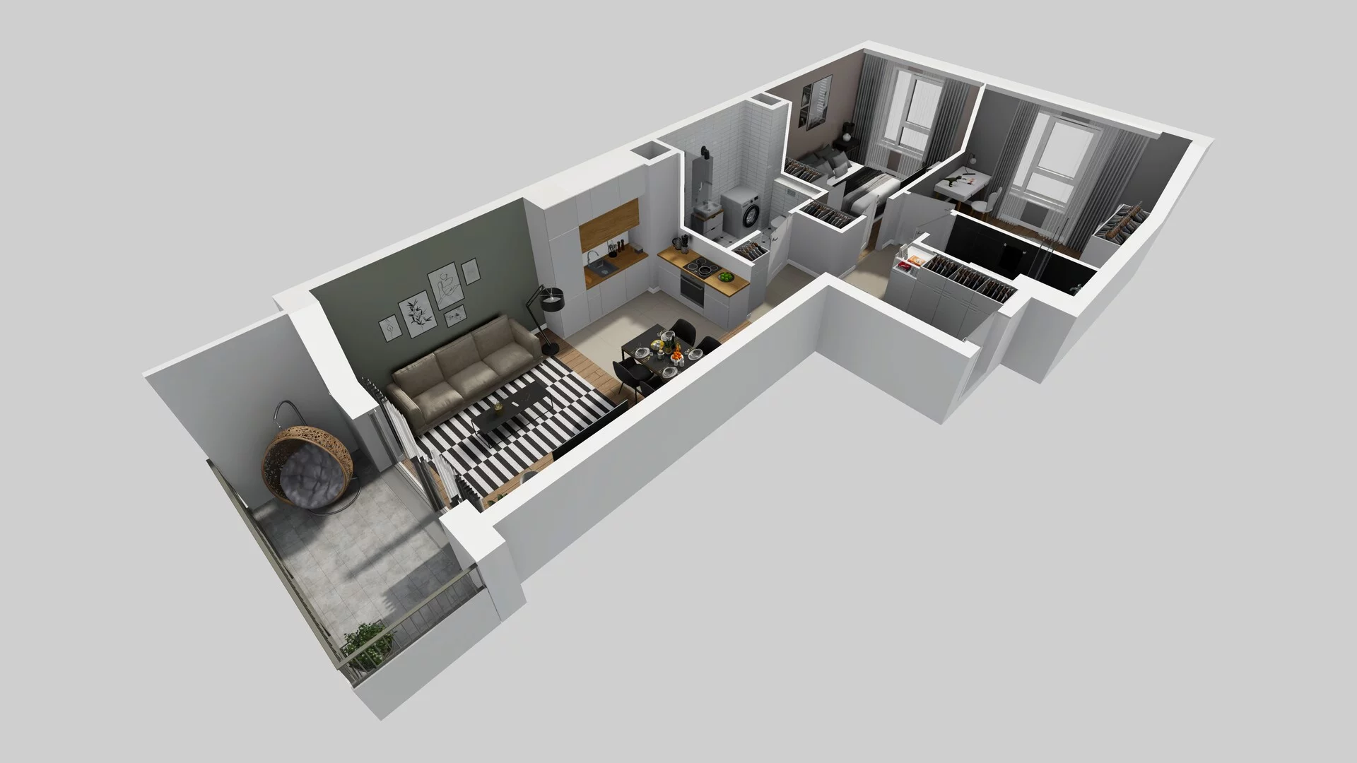 3 pokoje, mieszkanie 58,51 m², piętro 2, oferta nr C/39, Mokotów Sportowy 1 B, Warszawa, Mokotów, Augustówka, ul. Antoniewska