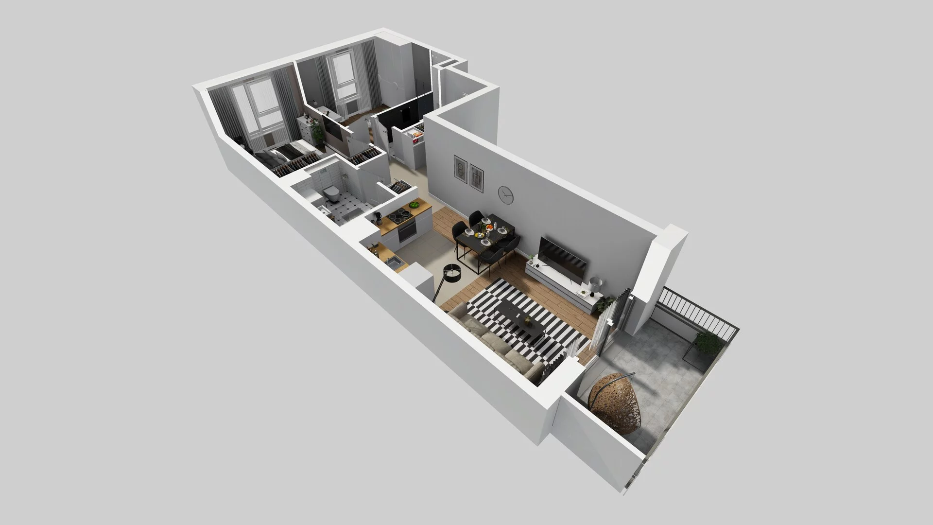 3 pokoje, mieszkanie 58,51 m², piętro 2, oferta nr C/39, Mokotów Sportowy 1 B, Warszawa, Mokotów, Augustówka, ul. Antoniewska