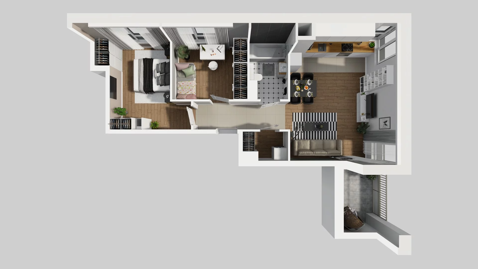 3 pokoje, mieszkanie 59,80 m², piętro 1, oferta nr E/14, Mokotów Sportowy 1 B, Warszawa, Mokotów, Augustówka, ul. Antoniewska