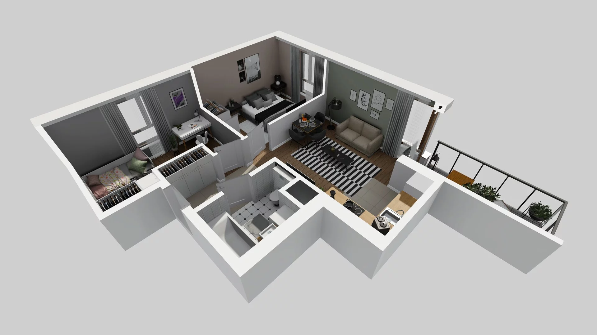 3 pokoje, mieszkanie 47,29 m², piętro 5, oferta nr A/26, Osiedle Bokserska 71, Warszawa, Ursynów, Wyczółki, ul. Bokserska 71