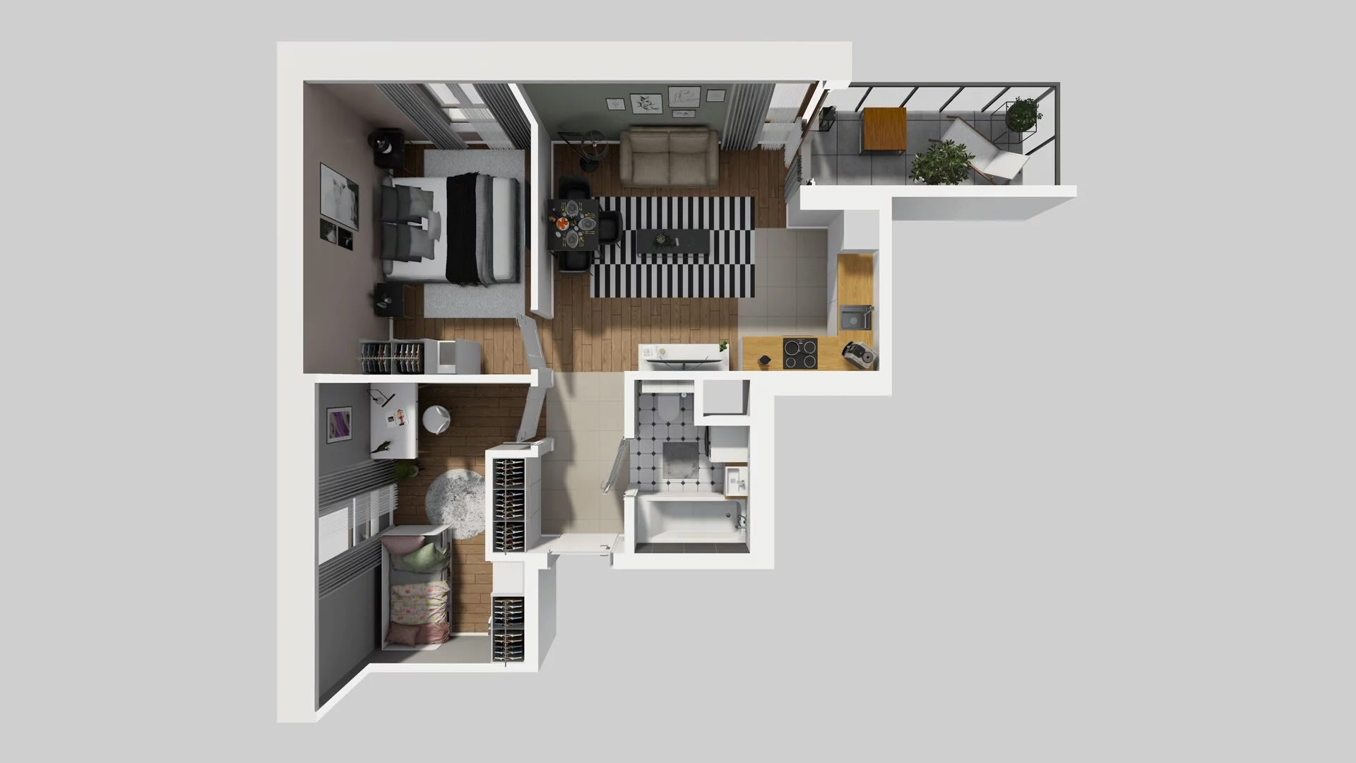 3 pokoje, mieszkanie 47,29 m², piętro 4, oferta nr A/21, Osiedle Bokserska 71, Warszawa, Ursynów, Wyczółki, ul. Bokserska 71
