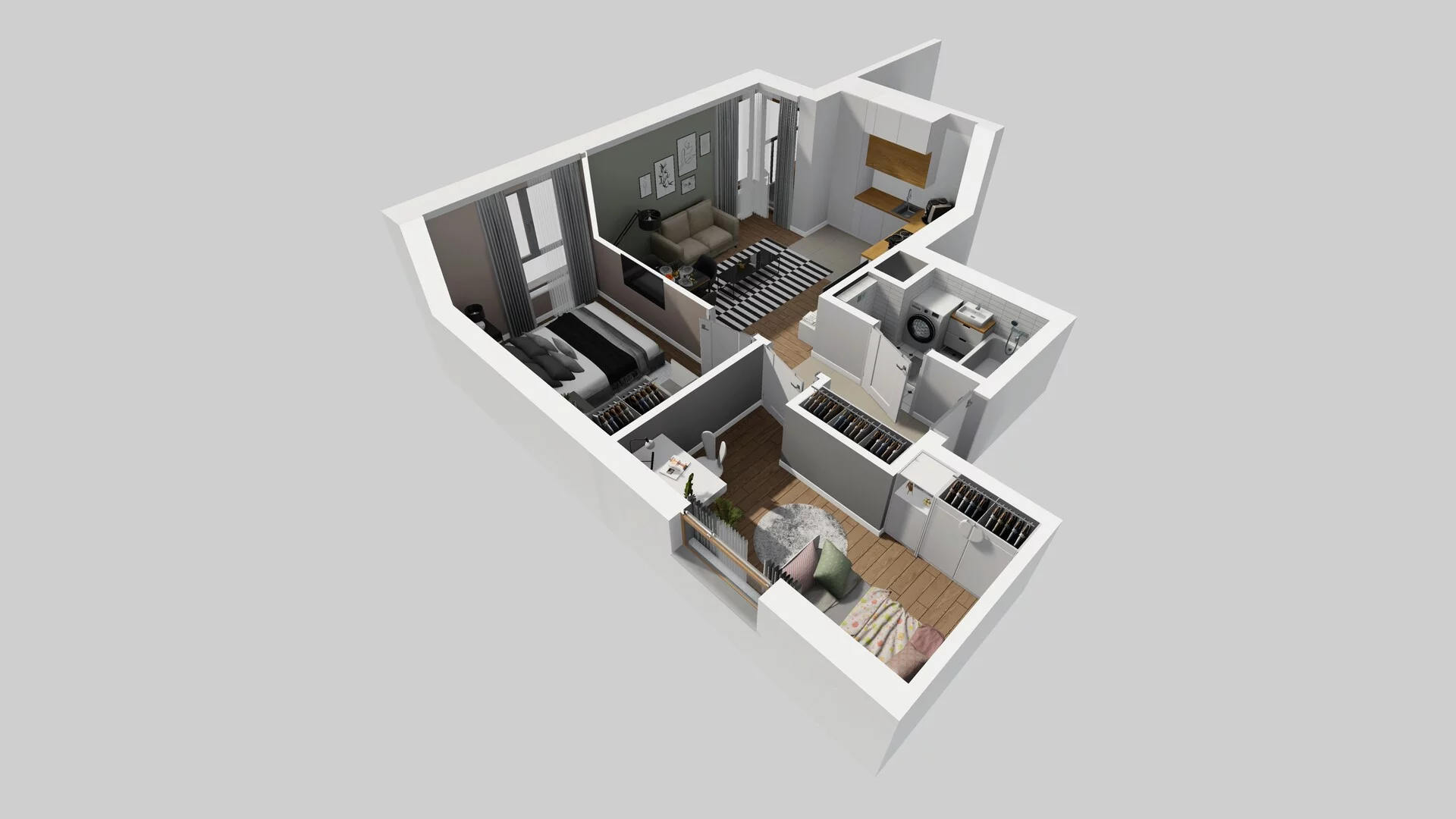 3 pokoje, mieszkanie 47,29 m², piętro 4, oferta nr A/21, Osiedle Bokserska 71, Warszawa, Ursynów, Wyczółki, ul. Bokserska 71