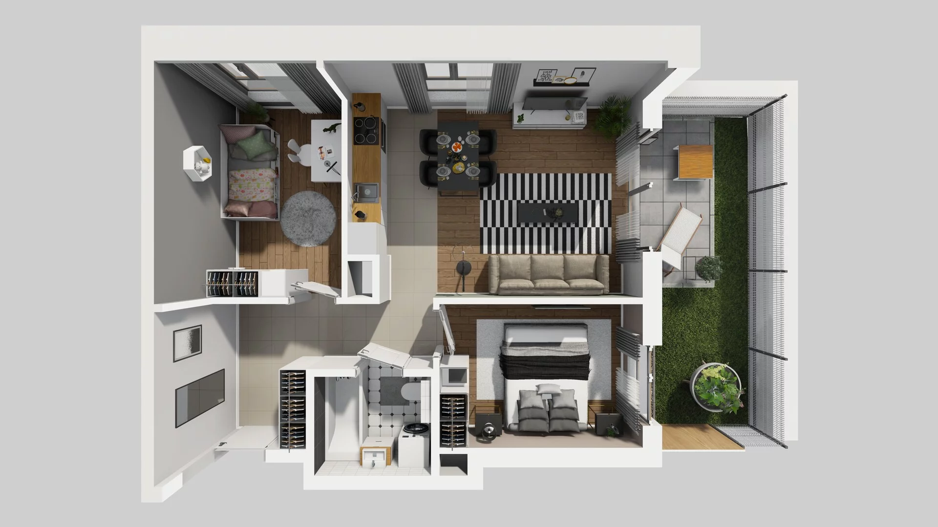 3 pokoje, mieszkanie 53,43 m², parter, oferta nr A/36, Osiedle Bokserska 71, Warszawa, Ursynów, Wyczółki, ul. Bokserska 71