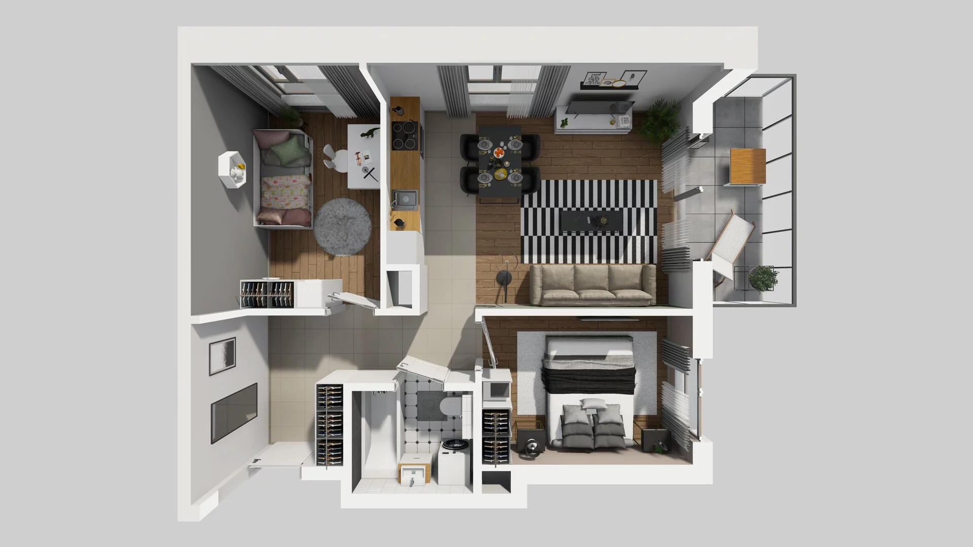 3 pokoje, mieszkanie 53,45 m², piętro 1, oferta nr A/43, Osiedle Bokserska 71, Warszawa, Ursynów, Wyczółki, ul. Bokserska 71
