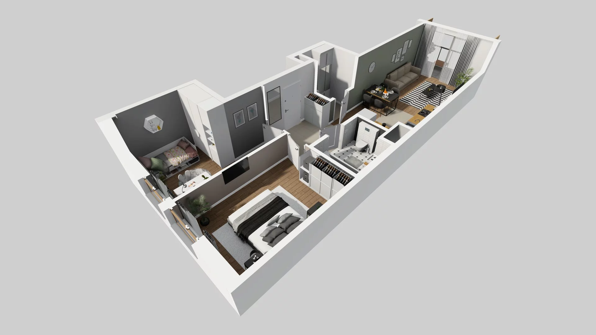 3 pokoje, mieszkanie 60,95 m², piętro 2, oferta nr A/52, Osiedle Bokserska 71, Warszawa, Ursynów, Wyczółki, ul. Bokserska 71