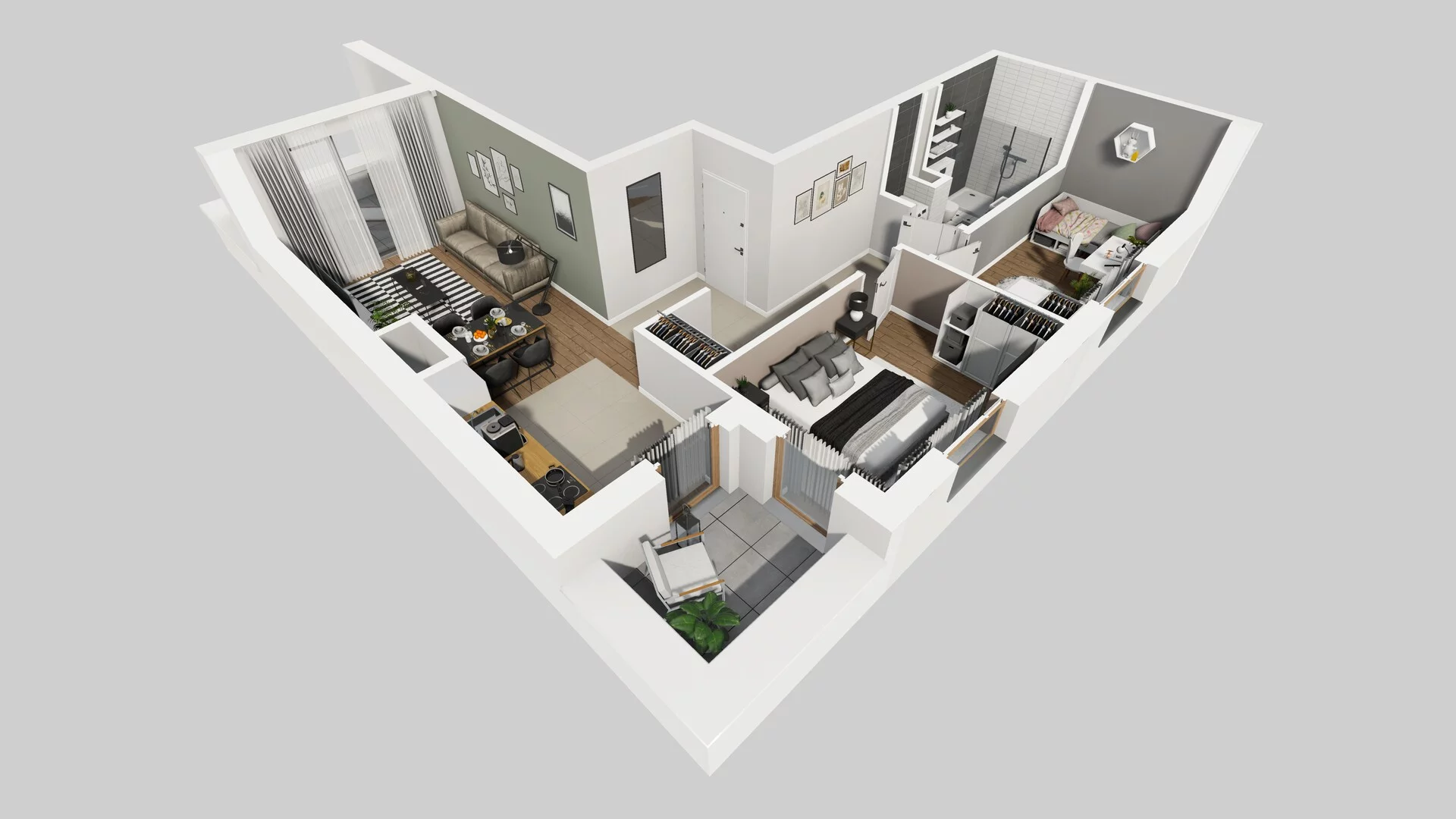 3 pokoje, mieszkanie 58,73 m², piętro 6, oferta nr A/74, Osiedle Bokserska 71, Warszawa, Ursynów, Wyczółki, ul. Bokserska 71