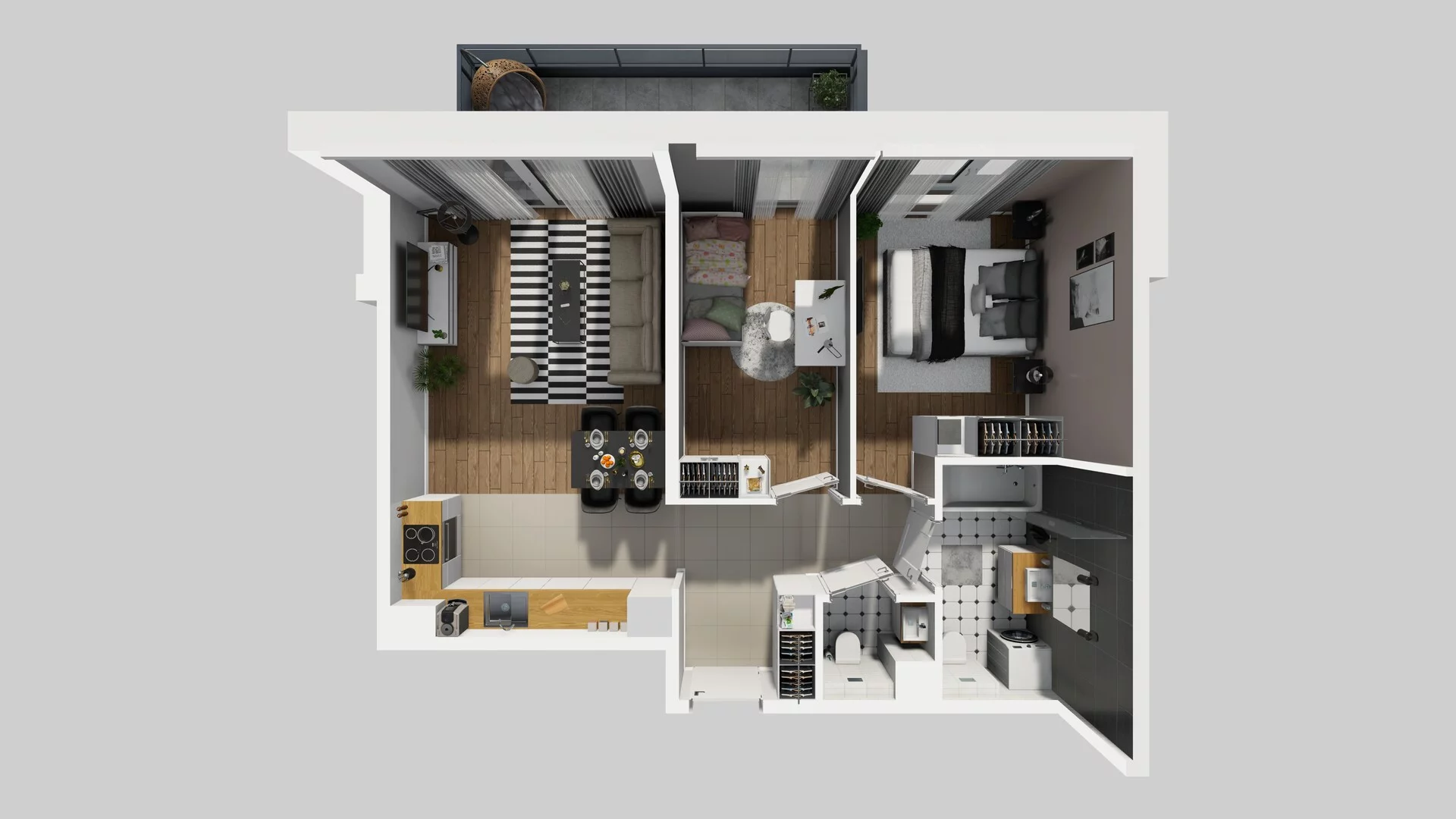 3 pokoje, mieszkanie 57,19 m², piętro 1, oferta nr G/5, Wille Biskupin, Wrocław, Biskupin-Sępolno-Dąbie-Bartoszowice, Śródmieście, ul. Braci Gierymskich 156